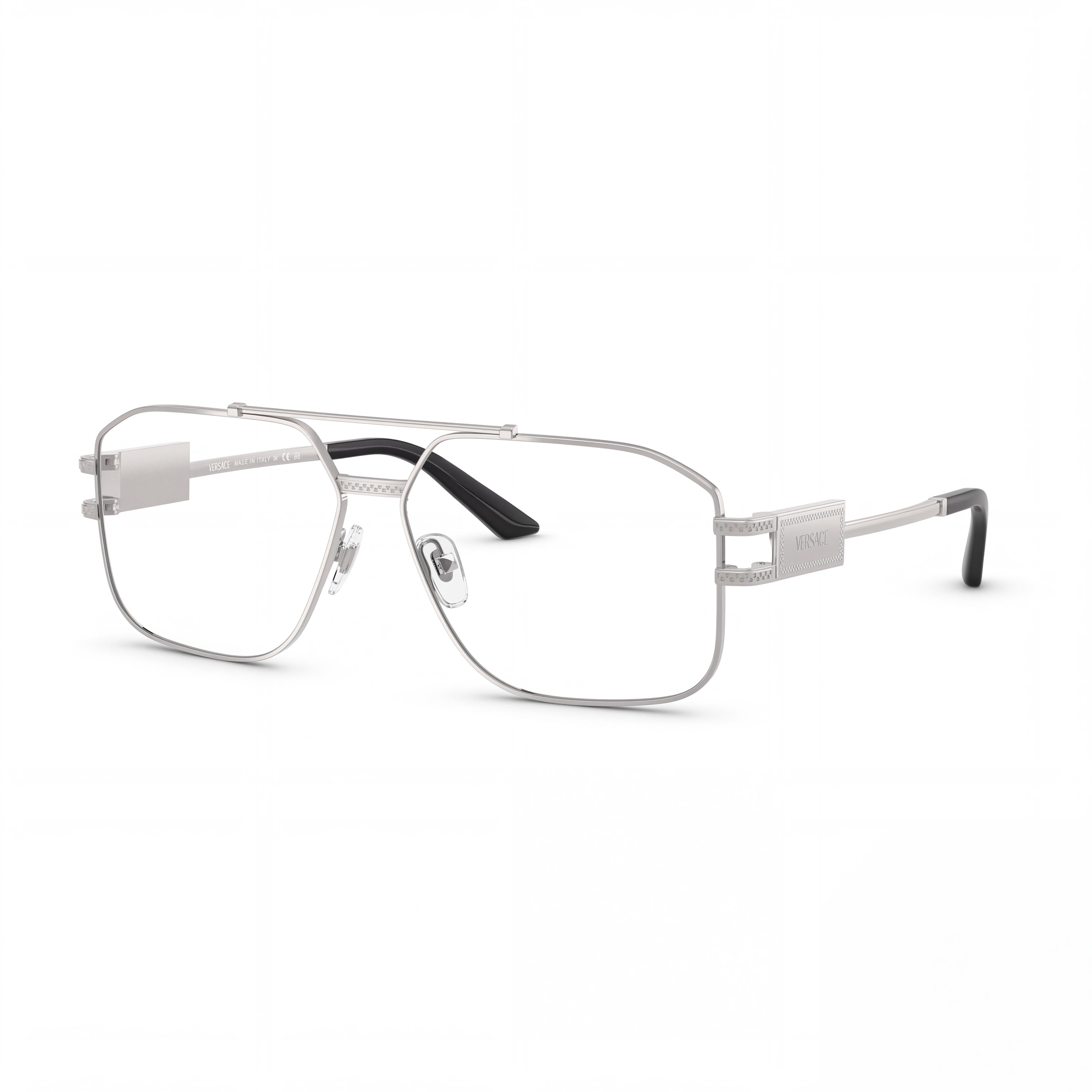 Versace Luxury Modern Women's Stainless Steel Frame Eyeglasses in Gunmetal with 59mm Lens Width, Photo 1