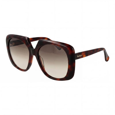 Gafas de sol casuales MaxMara para mujer con montura de plástico color habana oscuro y lentes marrones degradados, talla 56
