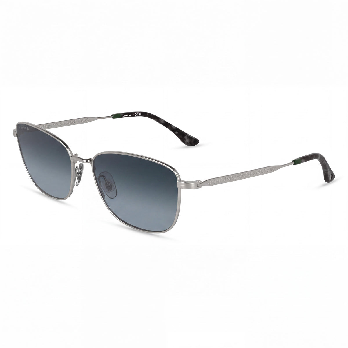 Lacoste L270s Women's Silver Metal Sunglasses with Gradient Blue Lenses, UV Protection 56mm Lens Width, Photo 1