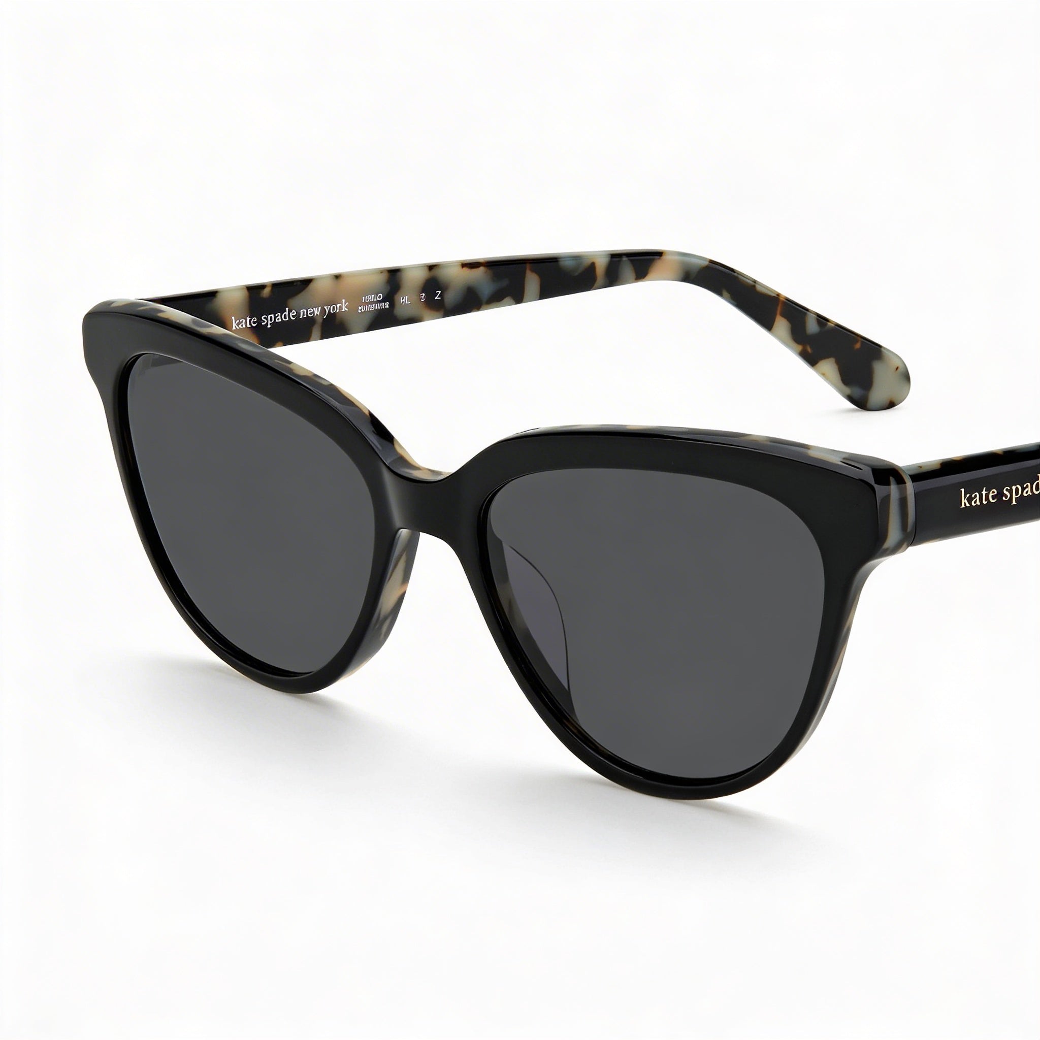 Kate Spade New York Cayenne/S Women's Cat Eye Black Frame Gray Lens 100% UV Protection Sunglasses 54mm, Photo 1