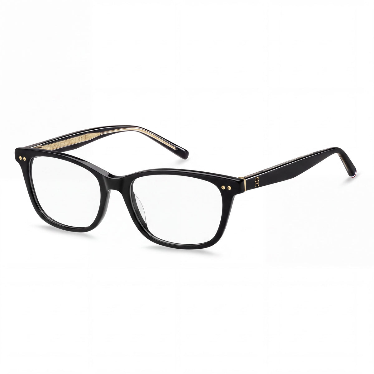 Tommy Hilfiger 2162 Women's Classic Black Plastic Sunglasses with Non-Polarized Multicolor Polycarbonate Lenses 51mm, Photo 1