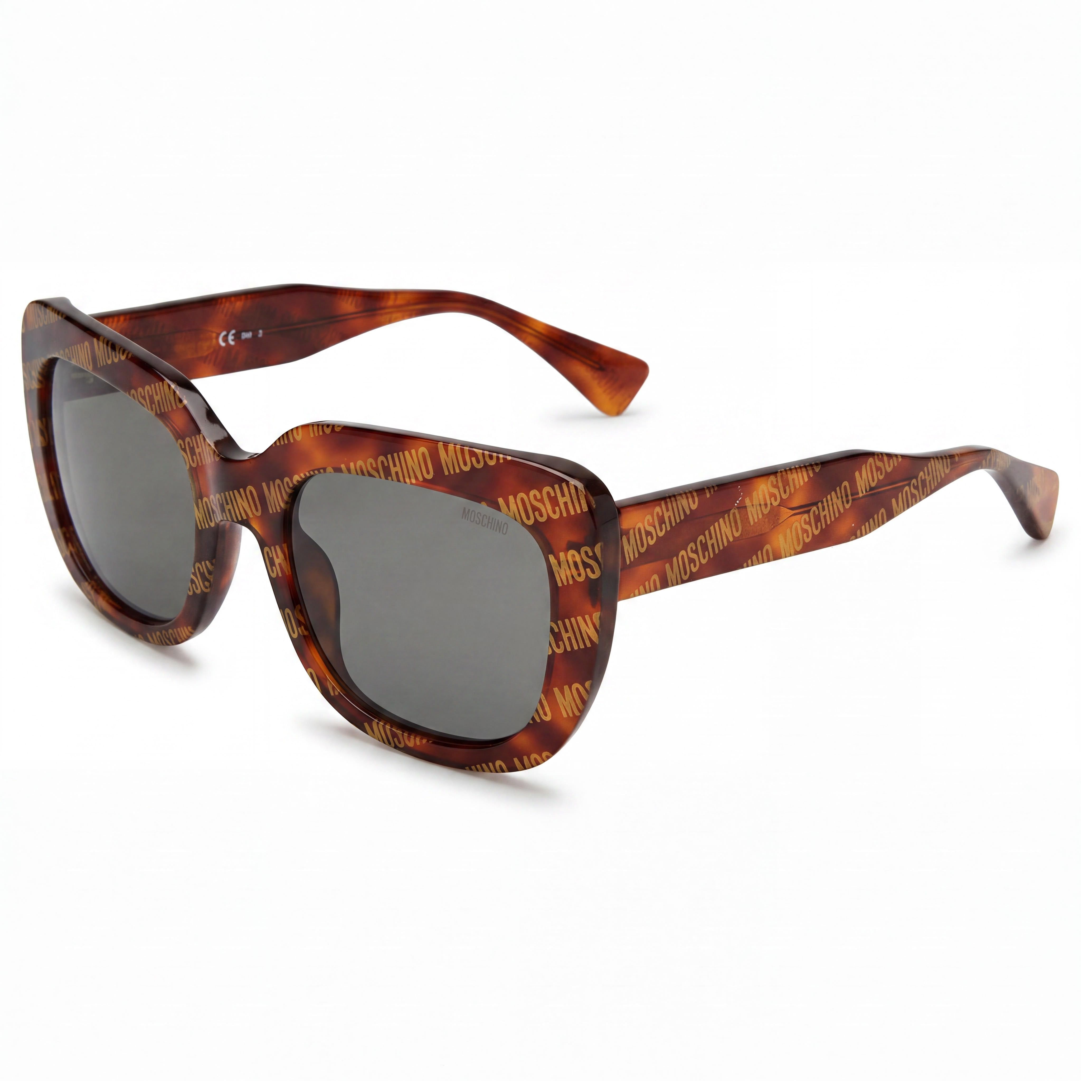 Gafas de sol Moschino MOS132/S para mujer, cuadradas, con diseño Havana, de acetato, con lentes grises, no polarizadas y protección UV, 53 mm, Photo 1