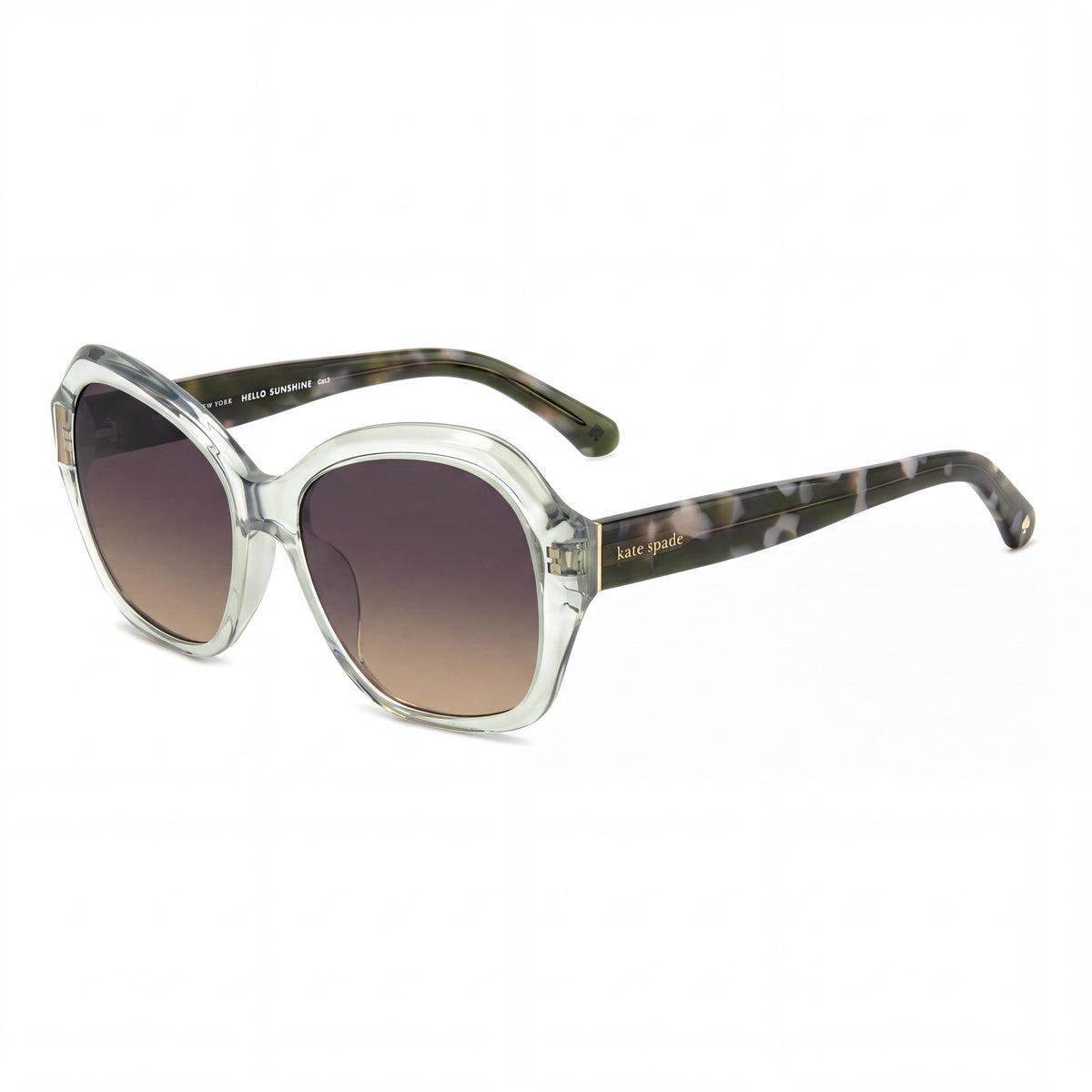 kate spade new york LOTTIE/G/S Women's Green Acetate Non-Polarized Sunglasses with Grey Brown Doubleshade Lenses 55-17-140, Photo 1