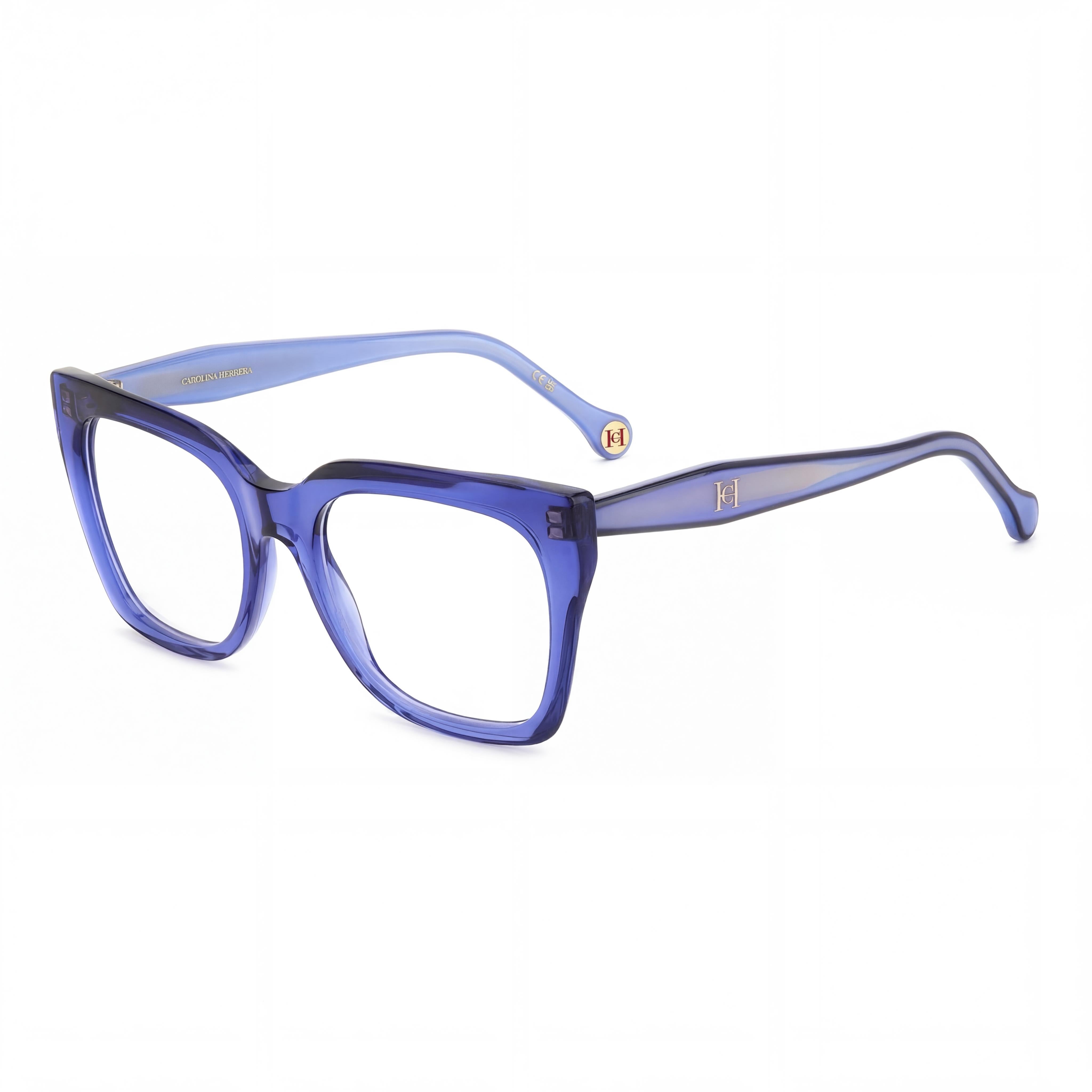 Gafas de sol clásicas de Carolina Herrera para mujer, de plástico azul azur, no polarizadas, 53 mm, Photo 1