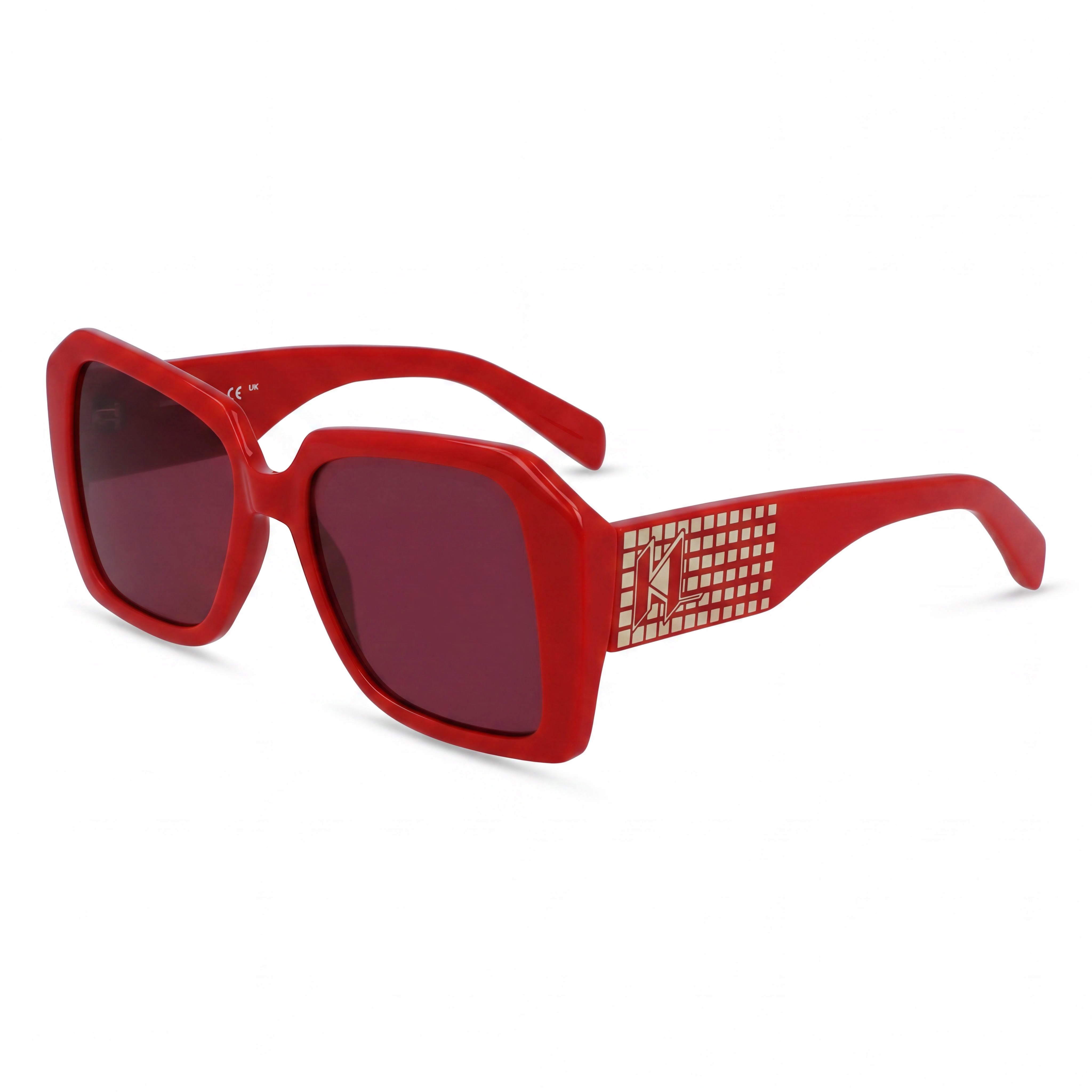 Gafas de sol Karl Lagerfeld Paris Kl6140s cuadradas bioinyectadas para mujer, gris metalizado con lentes color vino, 53 mm, protección UV, Photo 1