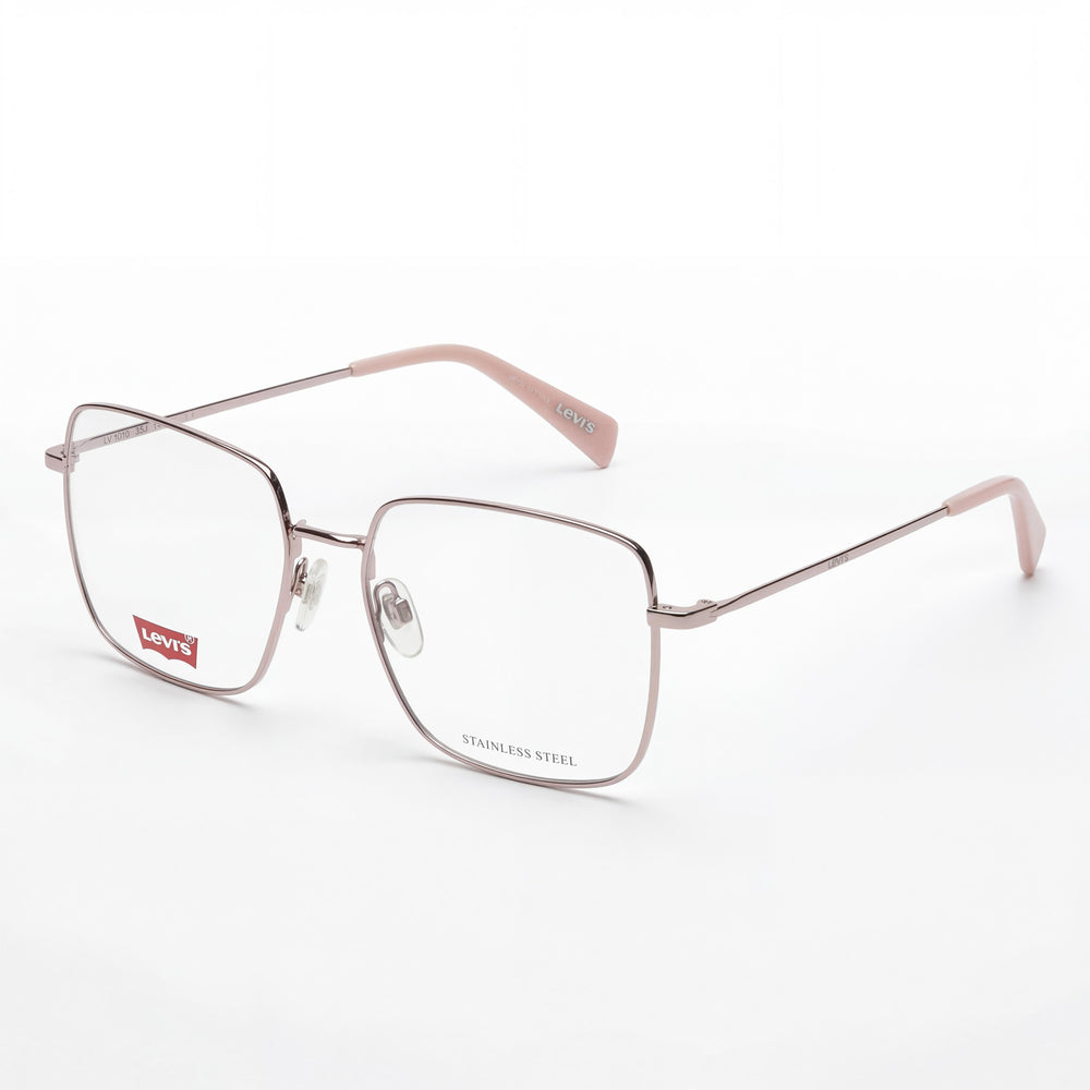 Gafas Levi's Lv 1010 para mujer con montura metálica rosa, lentes de 54 mm, puente de 17 mm y patillas de 145 mm.