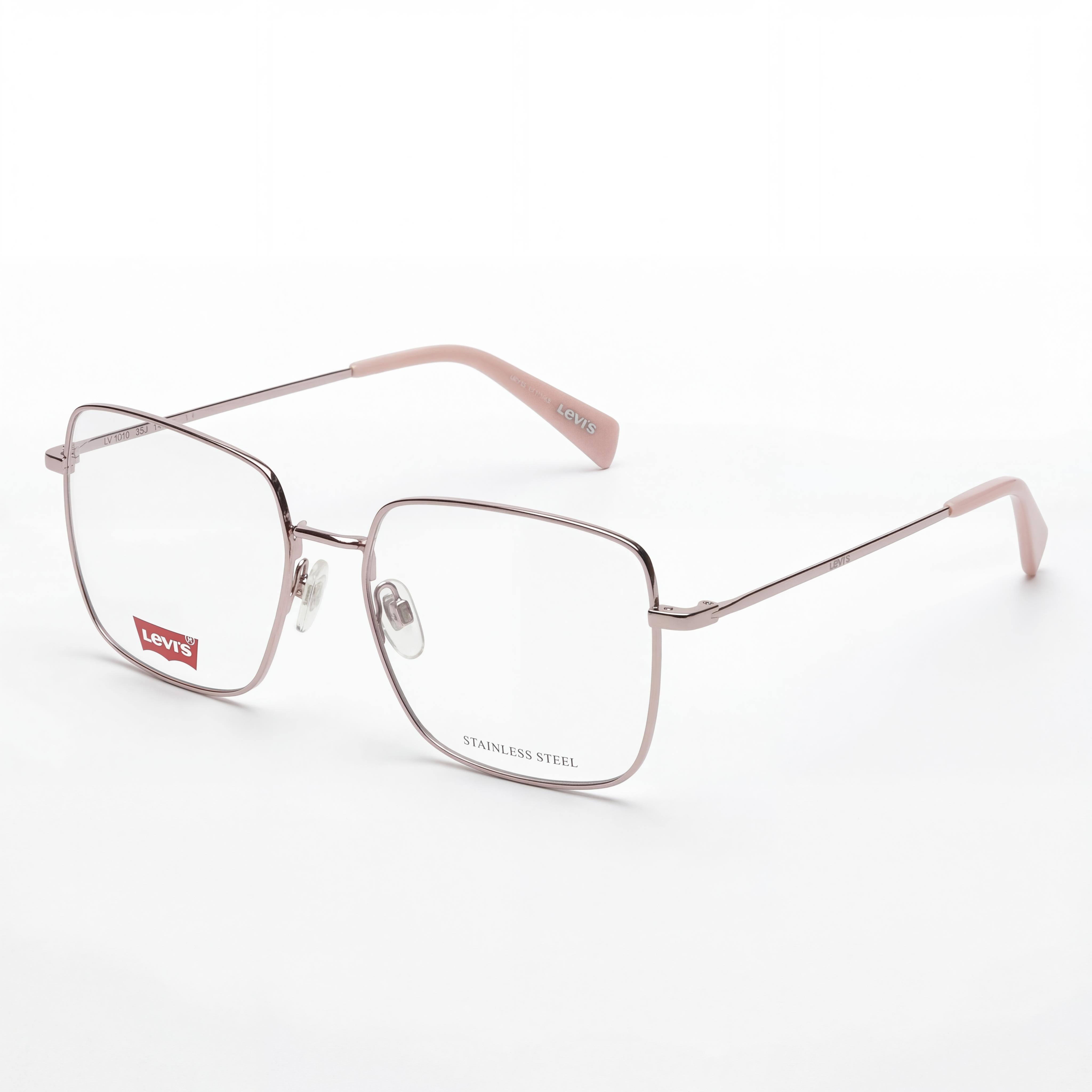 Levi's Lv 1010 Women's Pink Metal Frame Eyeglasses, Size 54mm Lens, 17mm Bridge, 145mm Temple, Photo 1