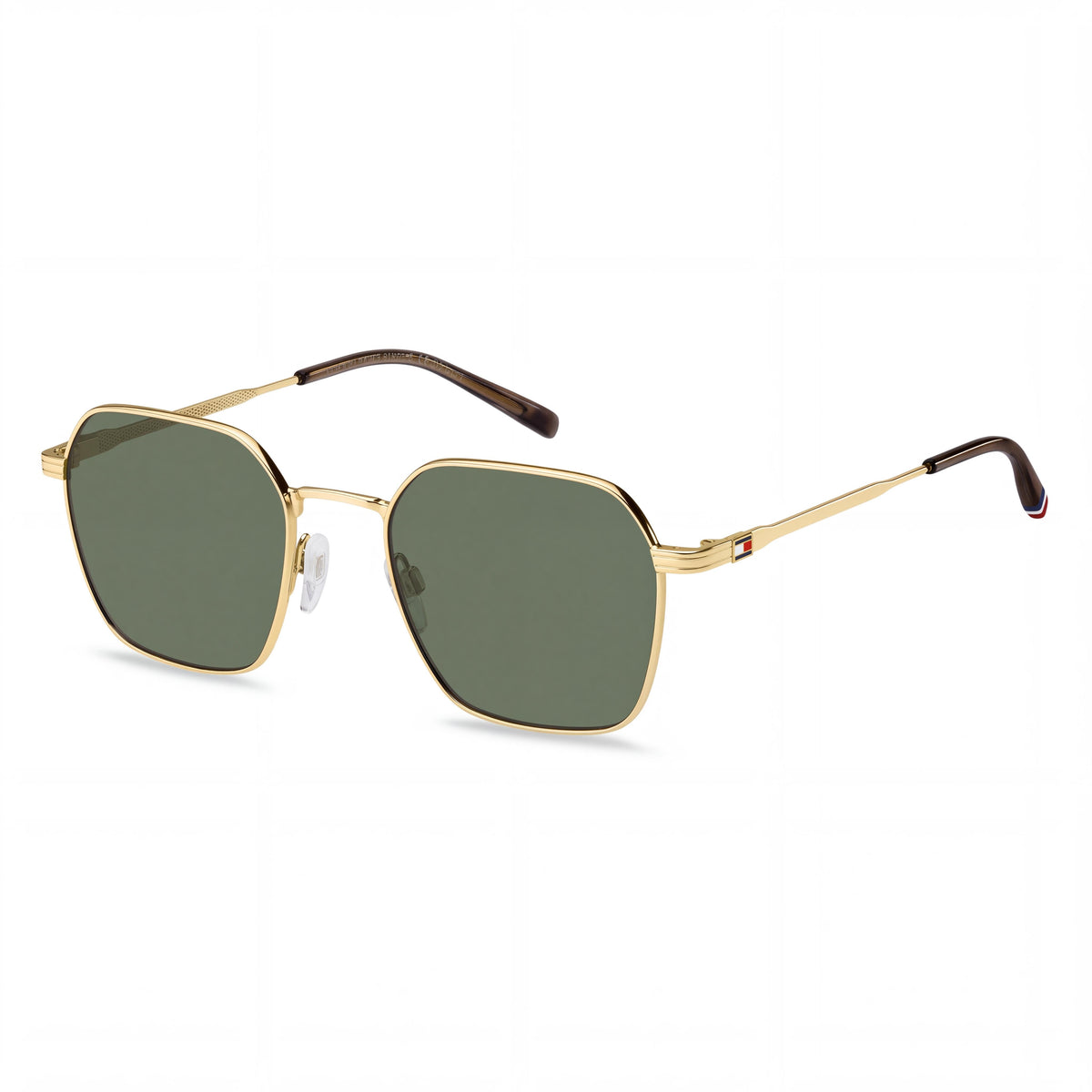Tommy Hilfiger Casual Gold Metal Frame Sunglasses, Polycarbonate Lens, 100% UV Protection, Size 53-21-145, Photo 1