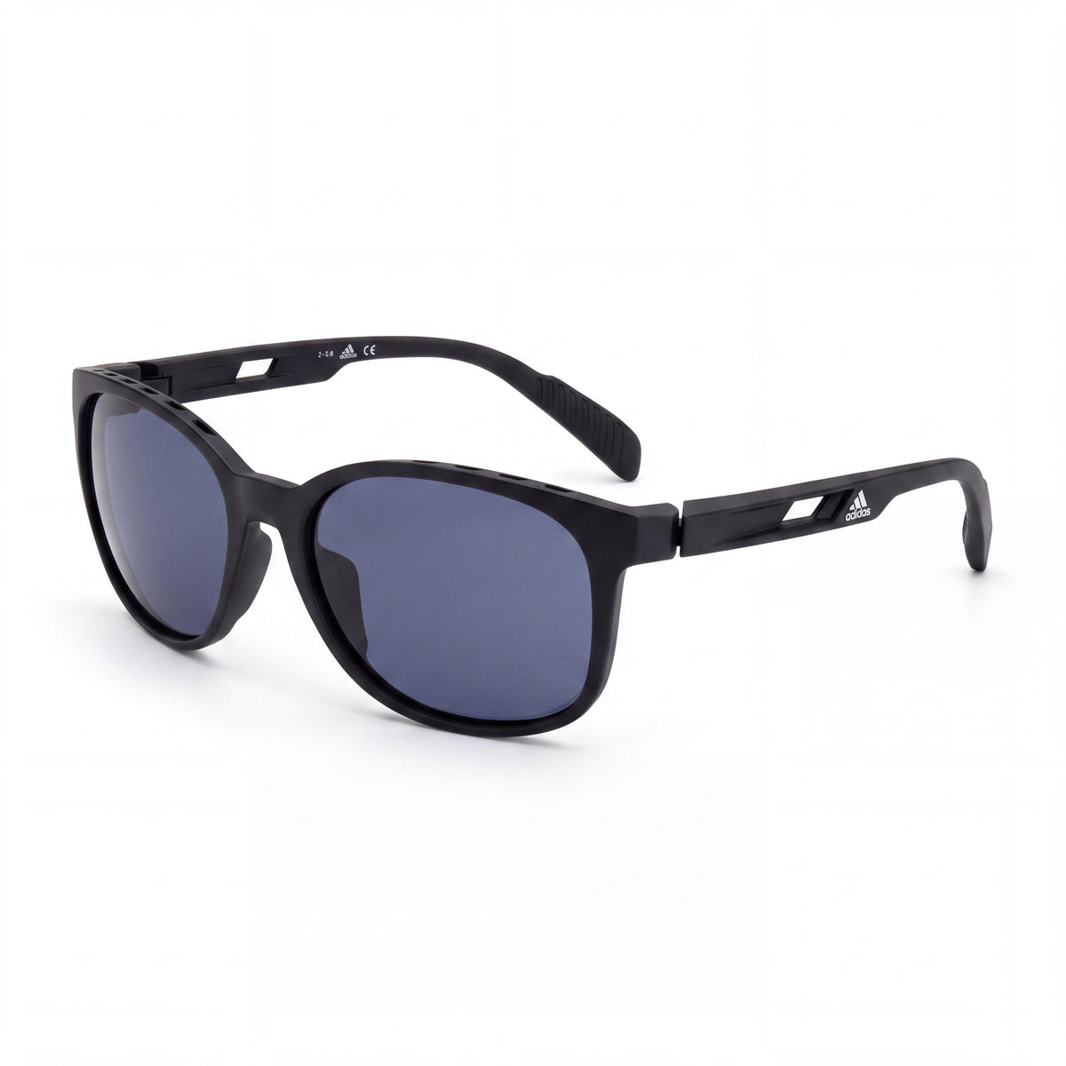 adidas Modern Unisex Sunglasses with UV Protection, Black Plastic Frame, Light Purple Grey Lenses, 58mm, Photo 1