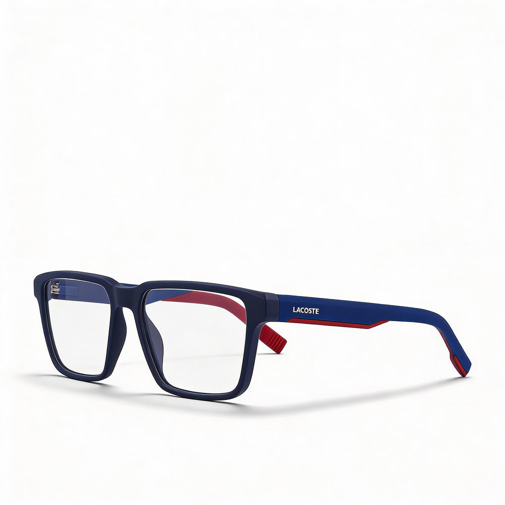 Lacoste L2924 Men's Casual Eyeglasses with Rectangular Blue Injected Plastic Full-Rim Frame 56-16-145