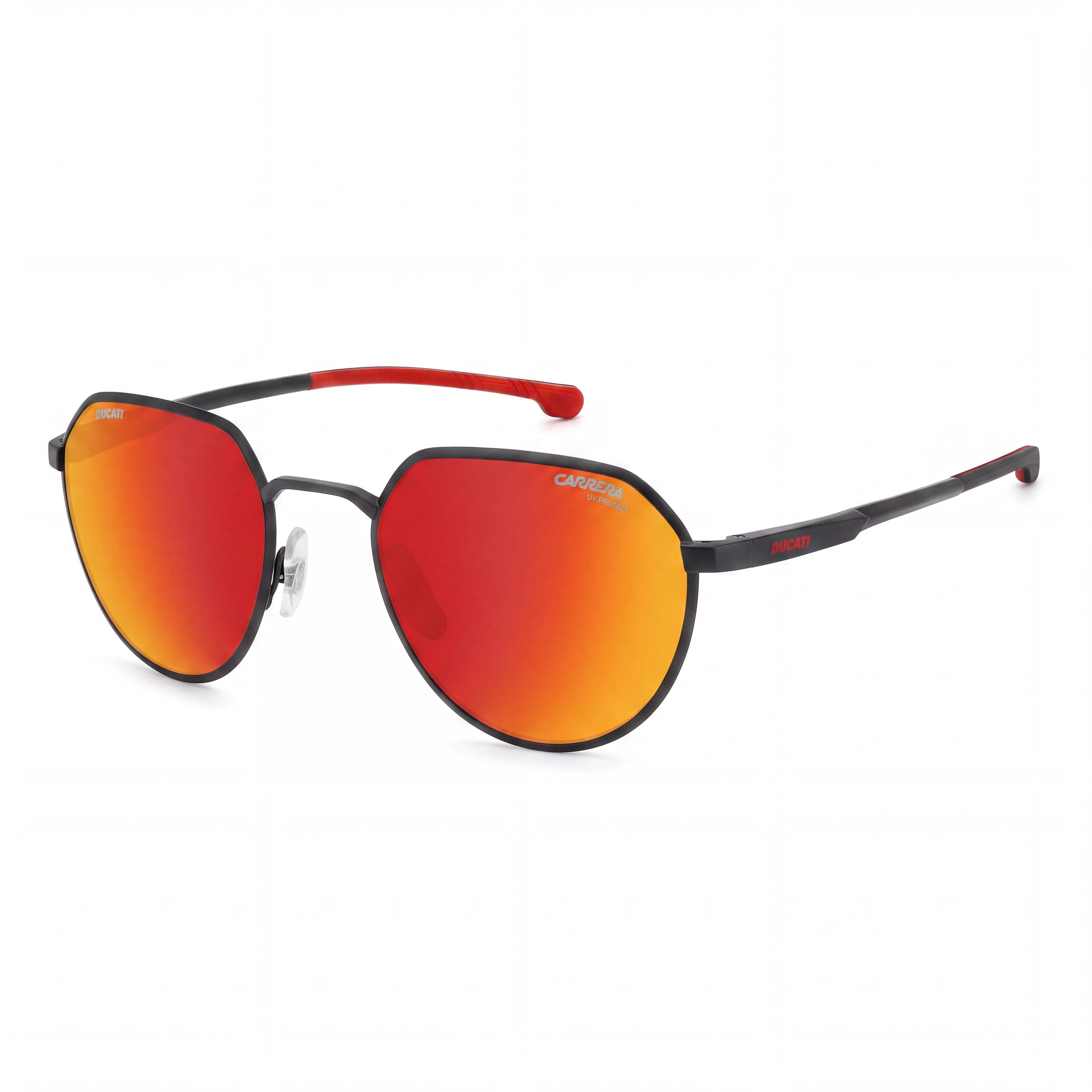 Carrera Carduc 036/S Round Geometrical Lightweight Foldable Women's Matte Black Red Multilayer 52mm Sunglasses, Photo 1