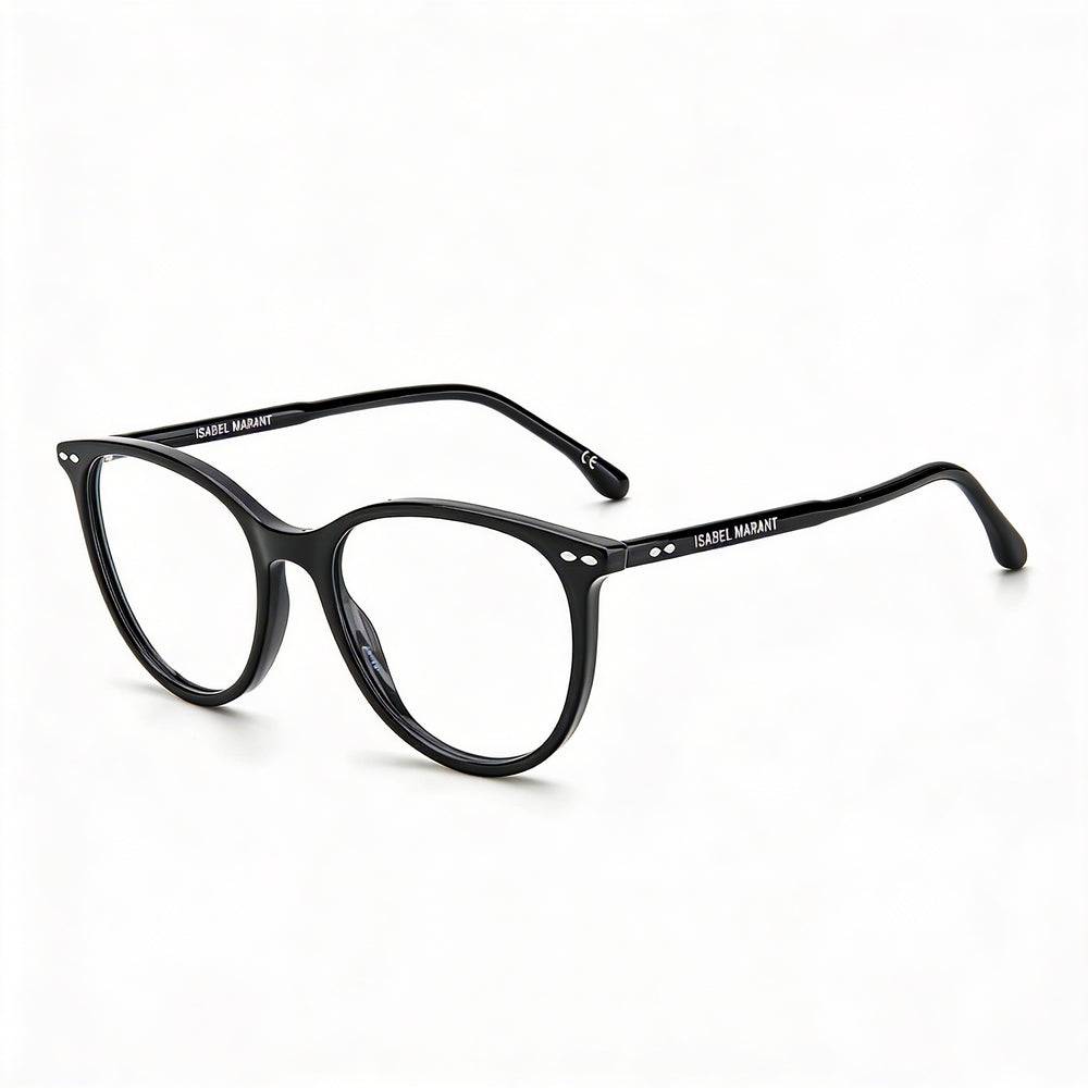 Isabel Marant Gafas de sol modernas unisex con montura de acetato negro y lentes de policarbonato, ancho de lente 51 mm