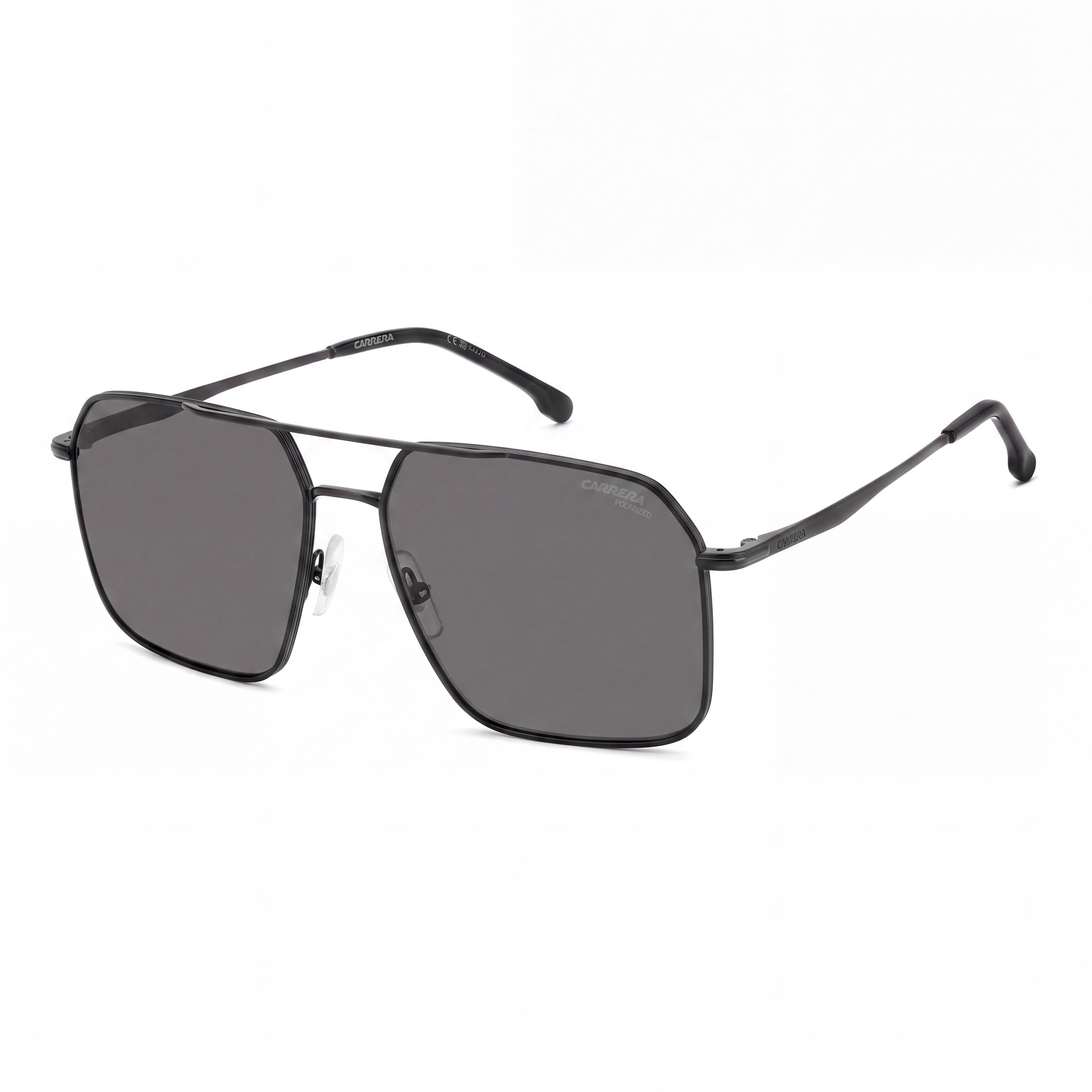 Carrera Casual Men's Matte Black Stainless Steel Grey Polarized UV 400 Sunglasses 59-16-145, Photo 1