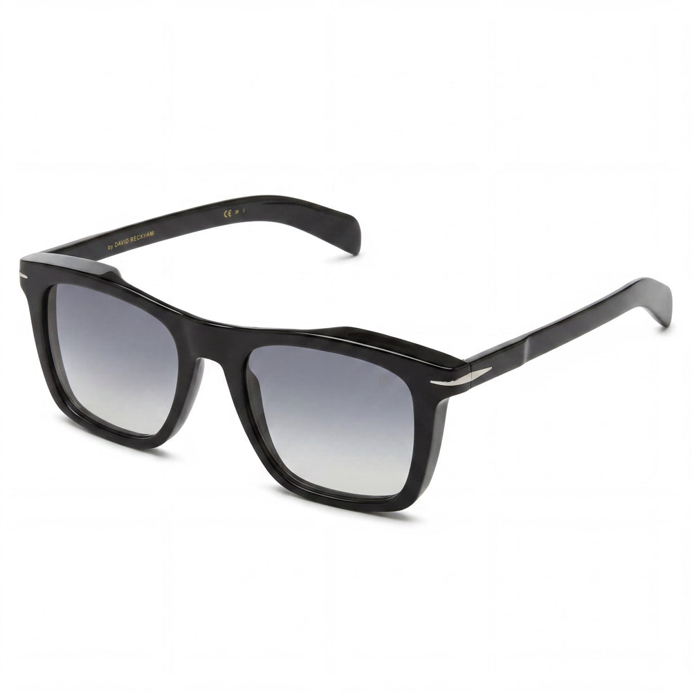 David Beckham DB 7000/S Gafas de Sol Clásicas de Acetato para Hombre, Marco Negro Azul Sombreado, Lentes Negro Plata, Protección UV 51mm