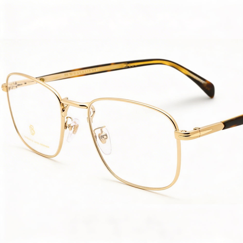 Gafas David Beckham DB 1138 para hombre con montura metálica y lentes de policarbonato transparente (52-20-145 mm)