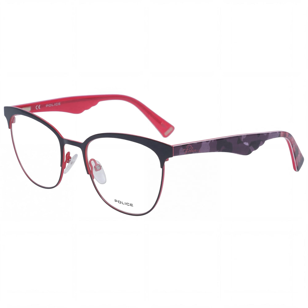 Gafas POLICE modernas de acetato y metal para mujer, negro brillante, lentes transparentes, 51 mm