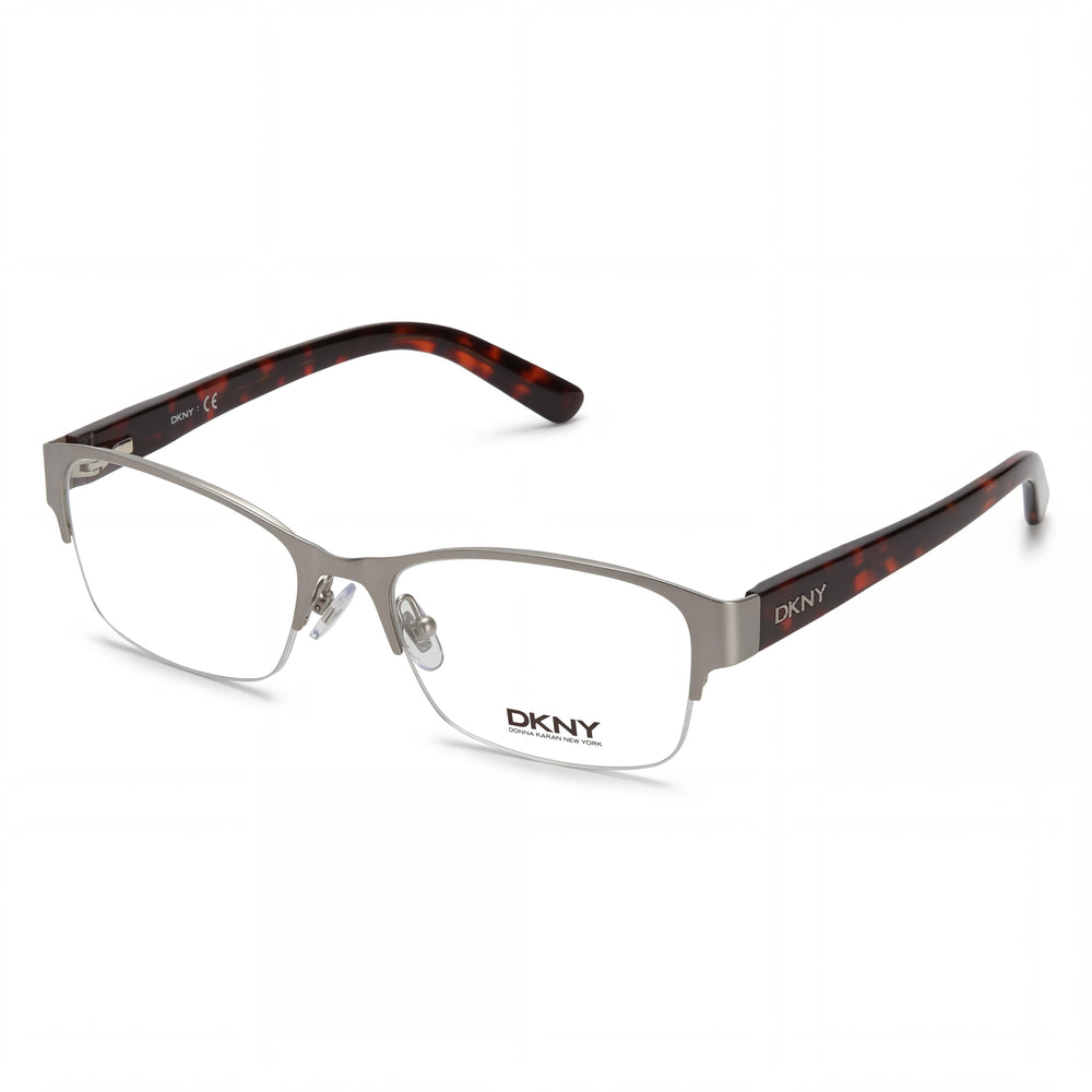 DKNY Women 2015 DY5651 Prescription Eyeglasses with UV, Anti-Scratch, Anti-Reflective Protection, Matte Silver Metal Frame, 53mm