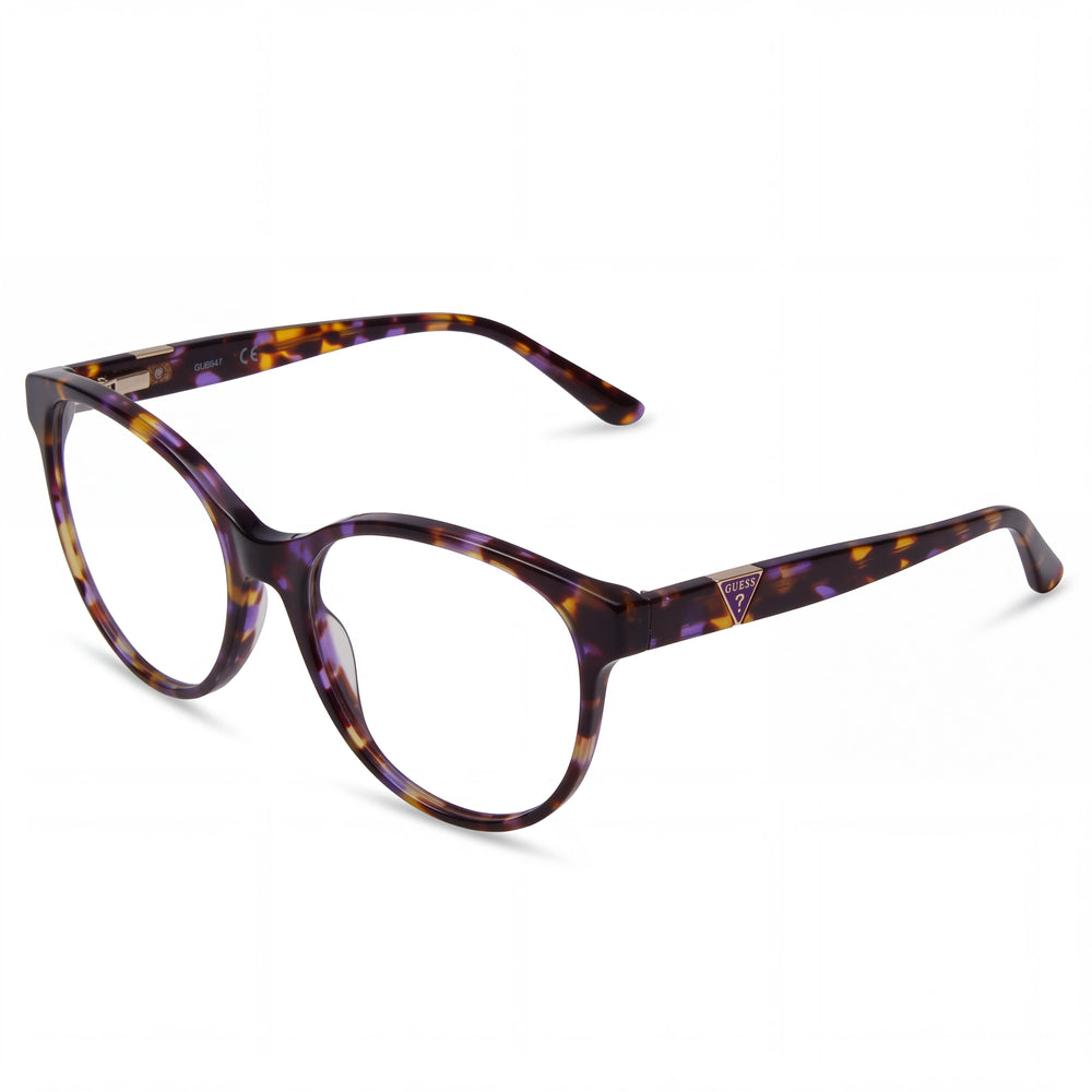 GUESS Gu2847 Gafas Ópticas para Mujer de Acetato Morado con Lentes de Demostración, Talla 56-17-140mm