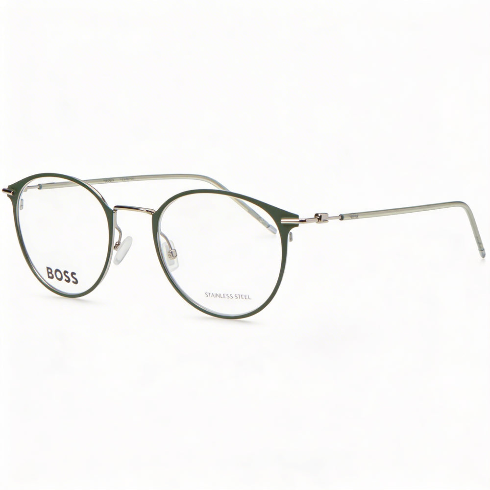 Gafas de sol Hugo Boss Systems Modern Unisex Verde Mate con Montura de Acero Aleado Ruth, Lentes de Policarbonato No Polarizadas de 50mm