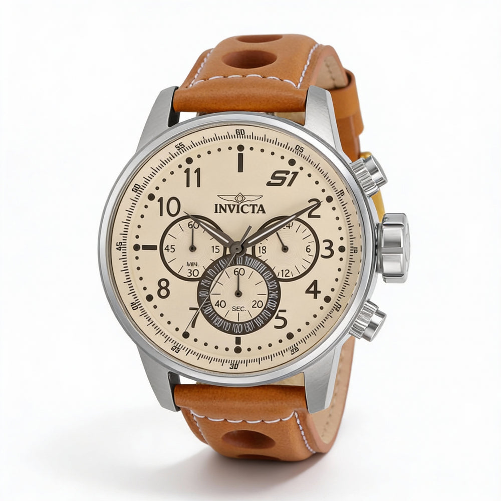 Invicta S1 Rally 30914 Chronograph GMT Quartz Unisex 46mm Silver-tone White Dial Watch