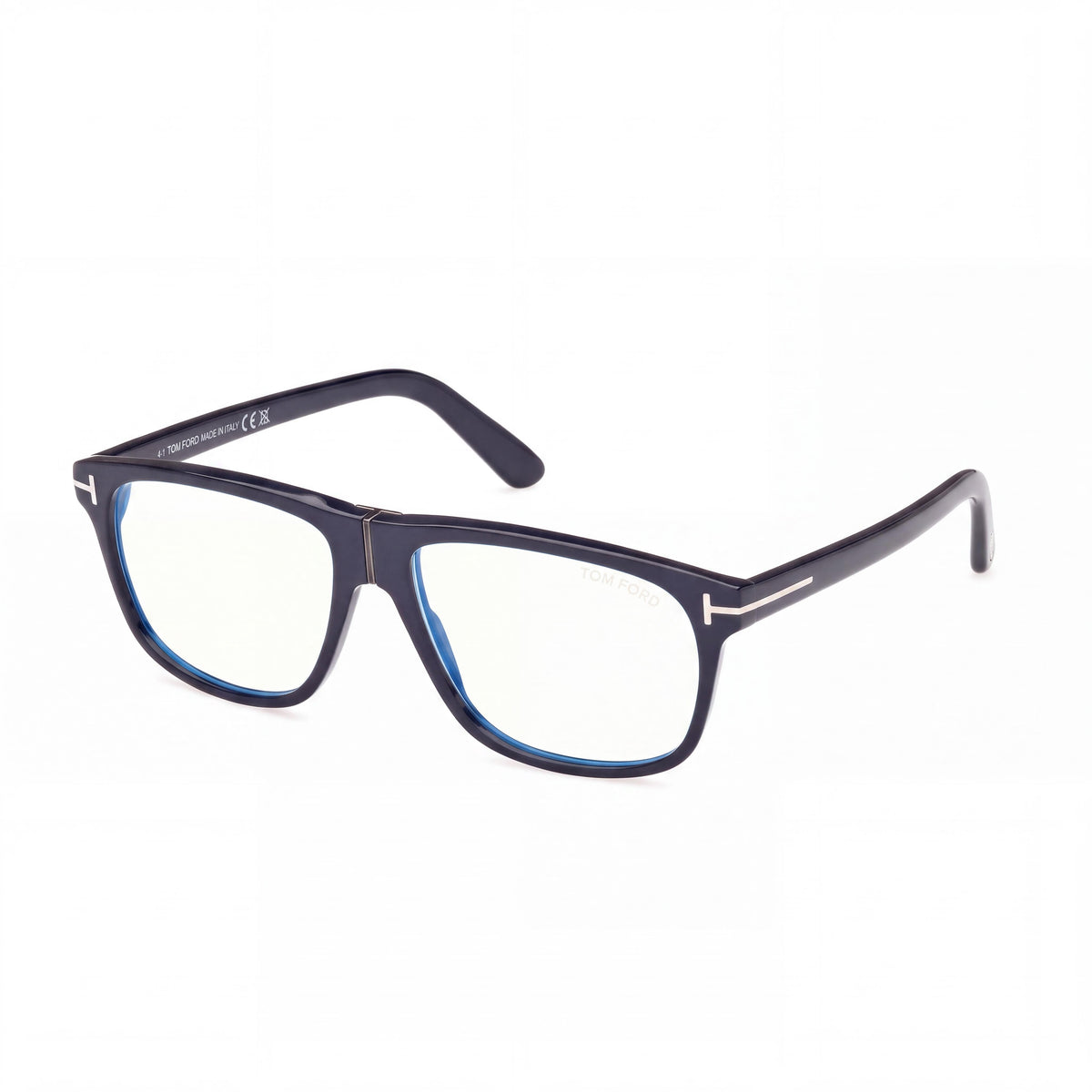 Marcolin Classic Unisex Sunglasses with Shiny Blue Blue Filter Plastic Frame and Black Lenses, 56mm Lens Width, Photo 1