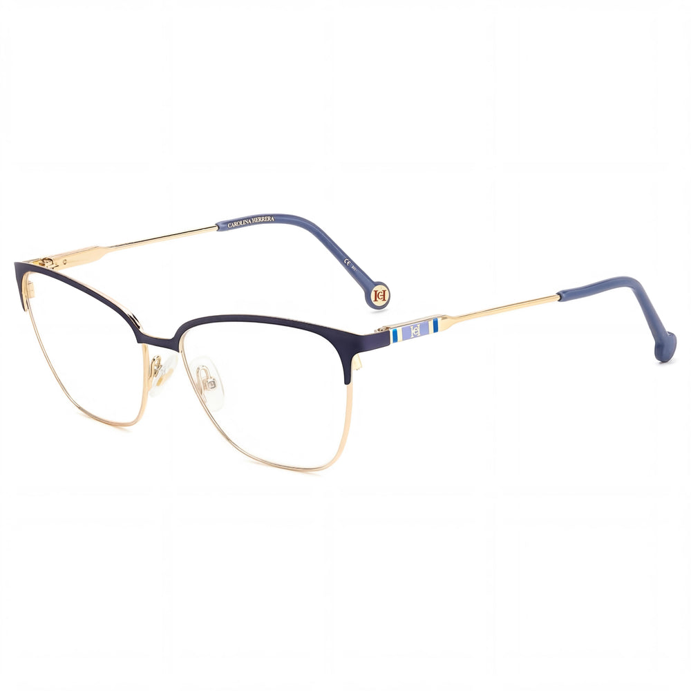 Carolina Herrera Her 0119 Modern Women's Alloy Steel Frame Polycarbonate Gold Blue Lens Sunglasses 56mm
