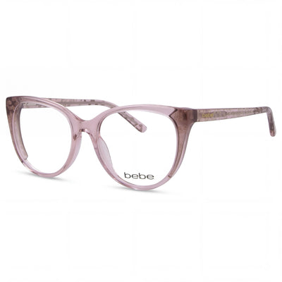 bebe Bb5208 Women's Full Rim Cat Eye Prescription Eyeglasses with Acetate Frame Topaz Animal Lens Width 52mm