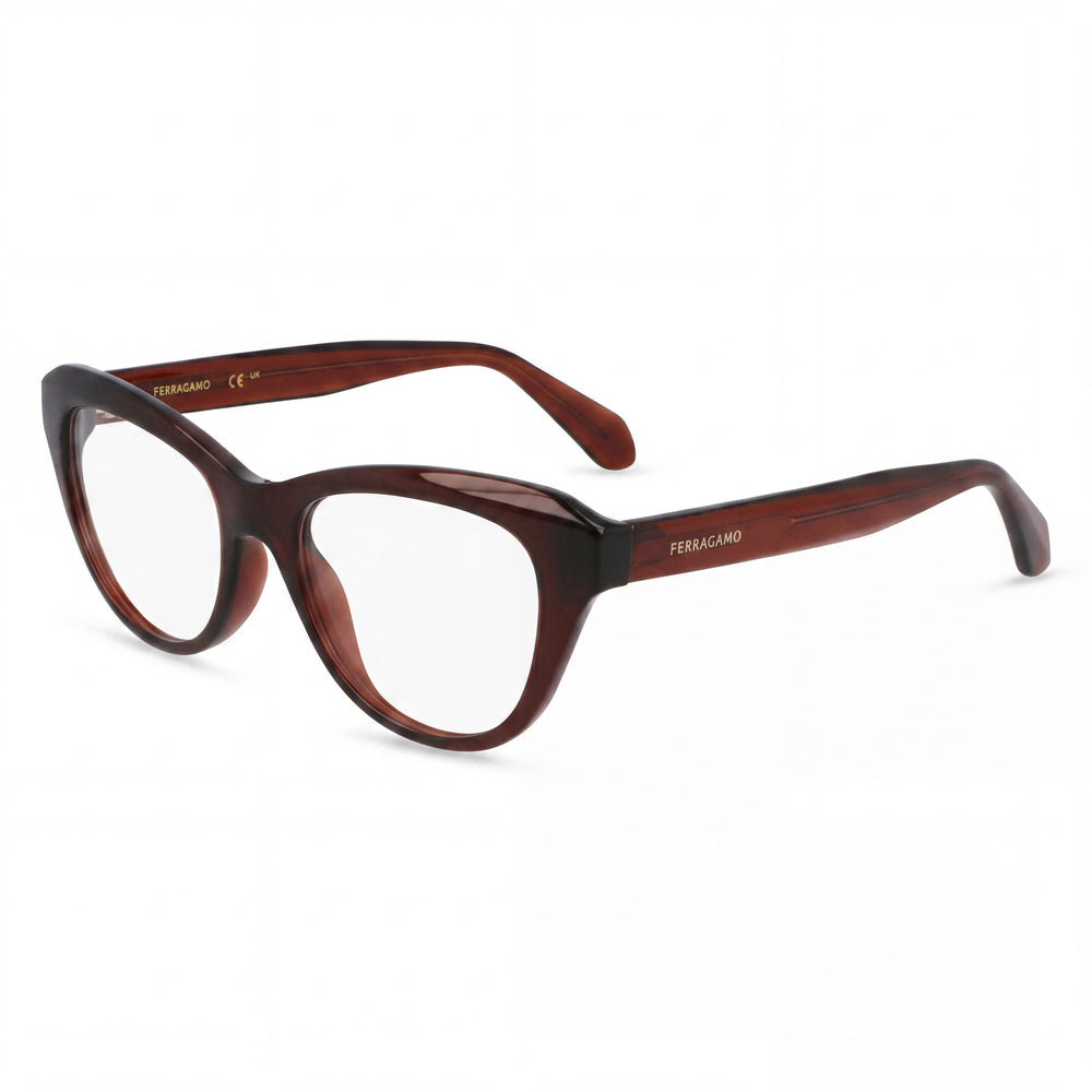 Gafas de sol Ferragamo SF2989E para hombre, montura metálica marrón transparente, lentes de policarbonato transparente, 51 mm