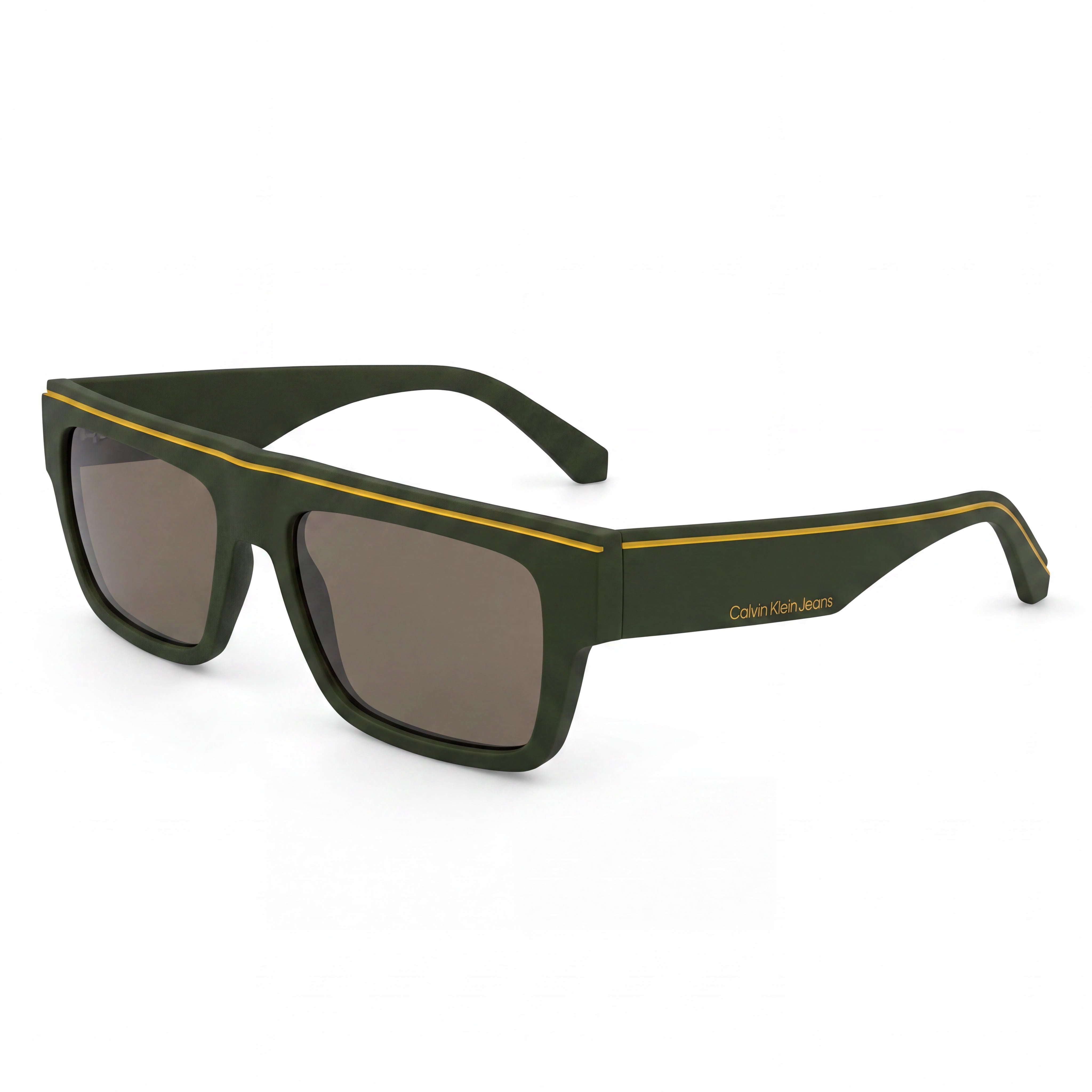 Gafas Calvin Klein Ckj24603s para hombre, montura color caqui de resina de origen vegetal, lentes no polarizadas UV de Tritan Renew color caqui, 55 mm, Photo 1