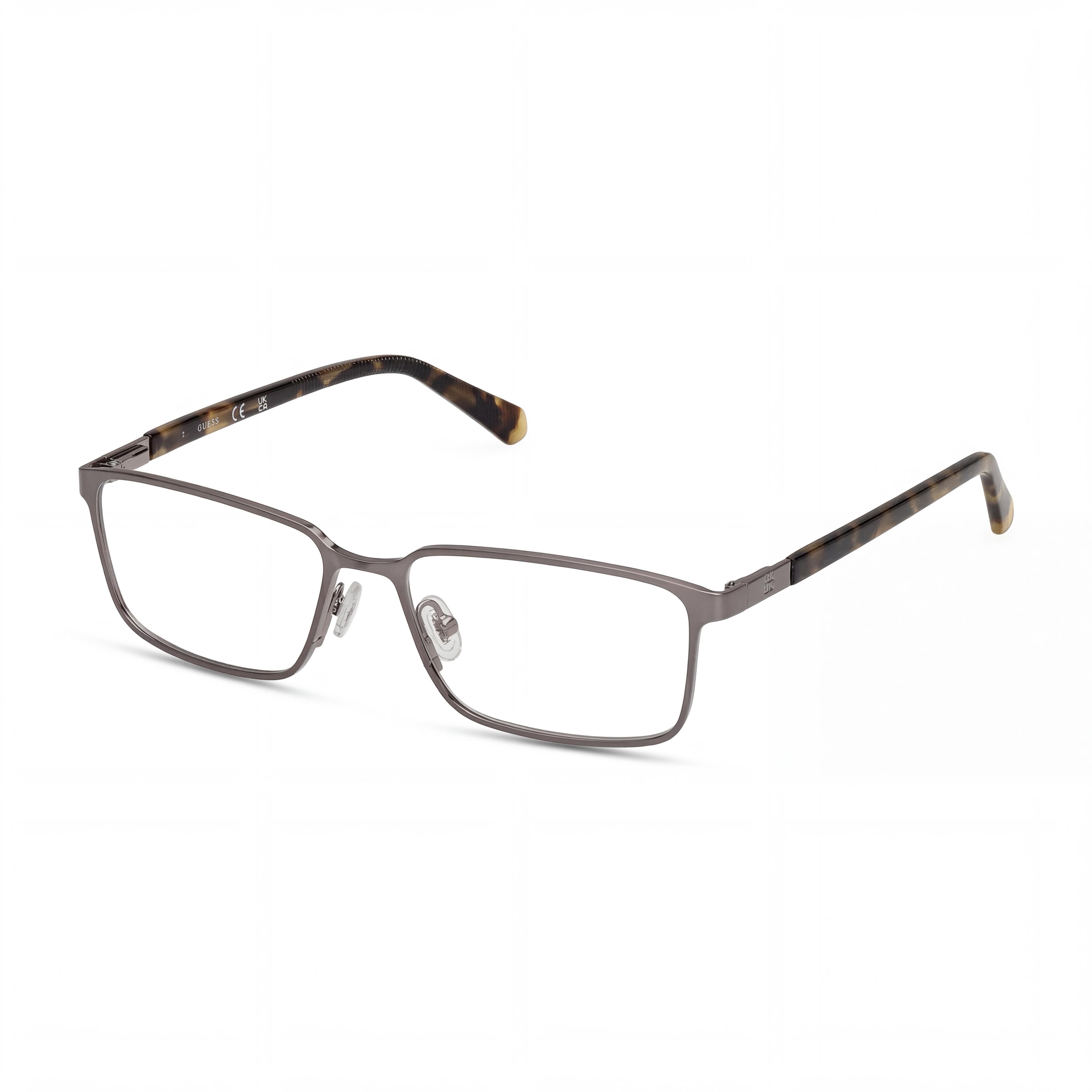 Gafas Guess Gu50244 Unisex de Montura Metálica, Gunmetal con Cristales de Policarbonato Transparentes, 55mm, Photo 1