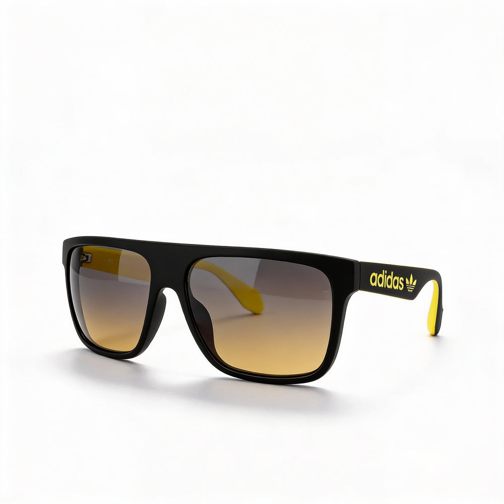 Gafas de sol adidas Originals Classic para hombre, de acetato, en negro mate y azul degradado, con protección UV y degradado amarillo, 59 mm