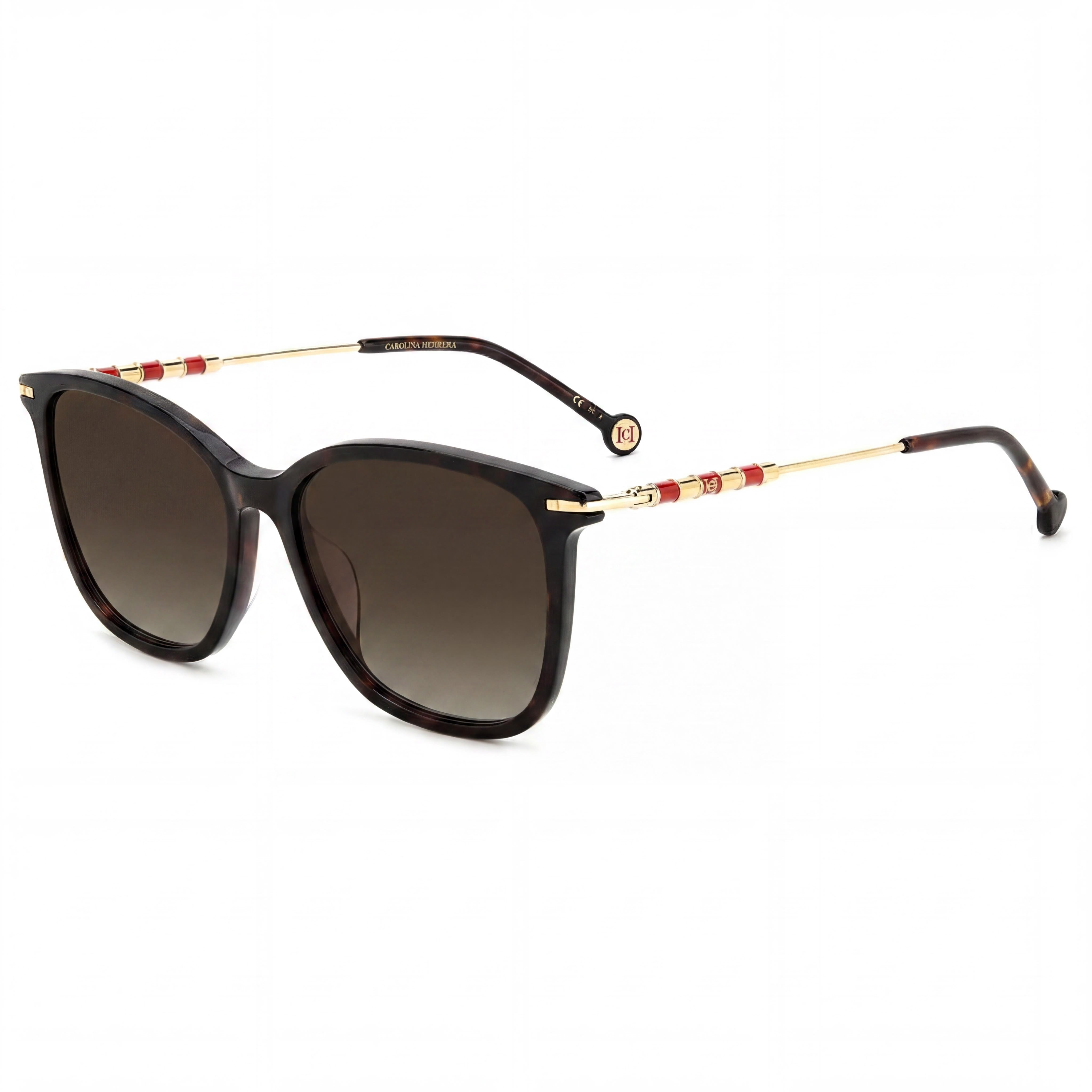 Carolina Herrera Casual Women's Sunglasses, Havana Acetate Frame, Non-Polarized Lenses, UV Protection, 56mm, Photo 1