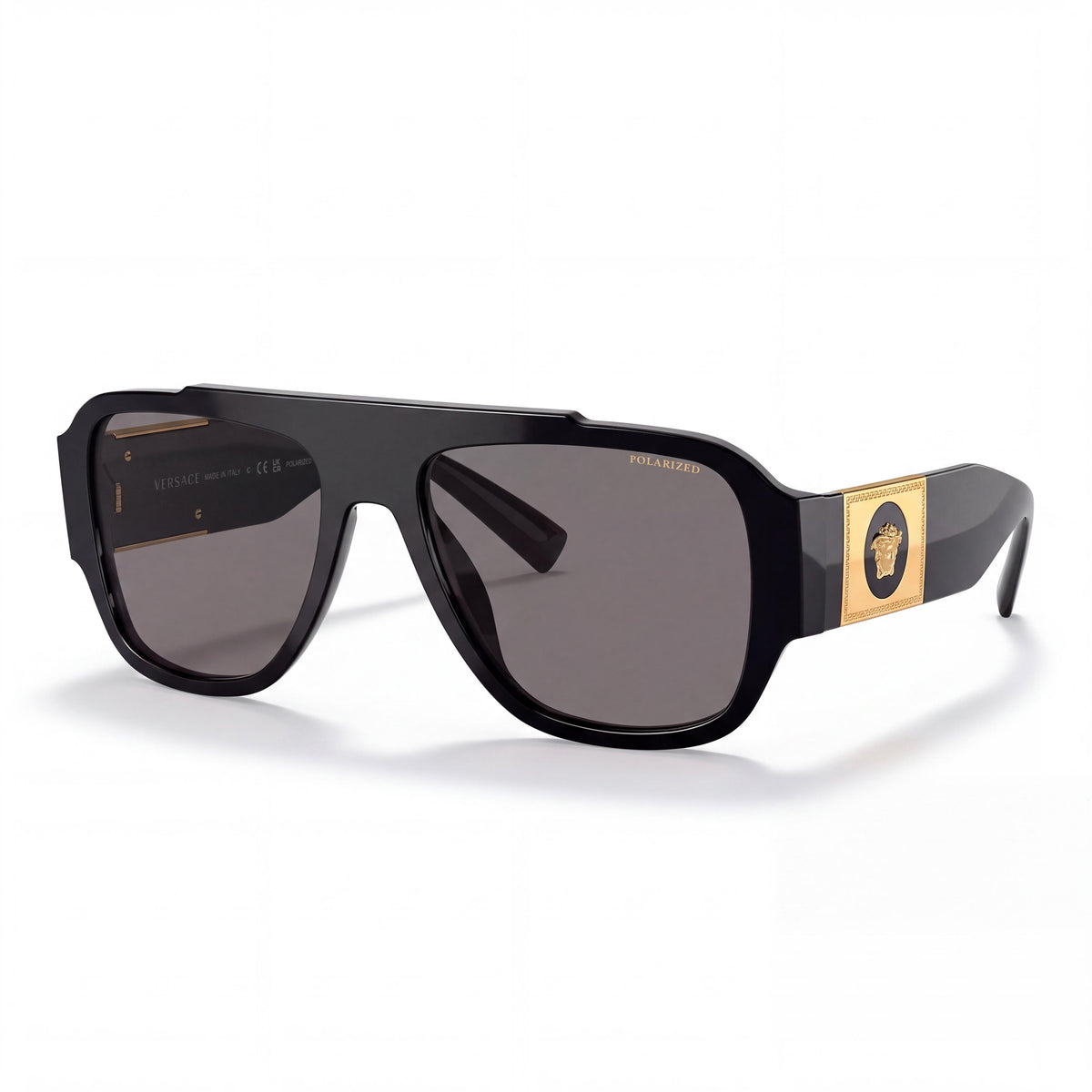Gafas de sol Versace Classic para mujer, montura de plástico multicolor, lentes de composite grises, protección UV 57-18-140, Photo 1