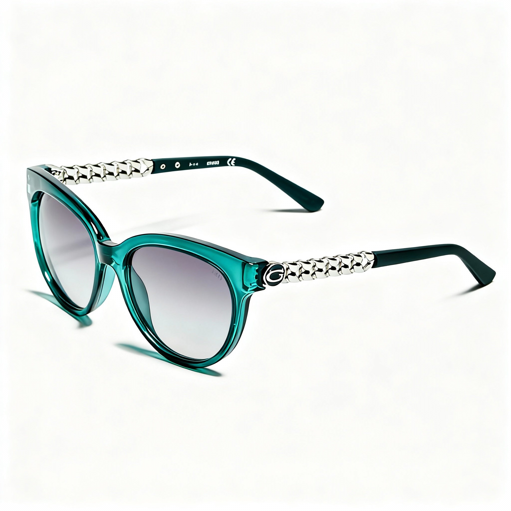 GUESS Elegant Women's Sunglasses, Blue Black Plastic Frame, Gray Composite Non-Polarized Anti-Glare Lenses, UV Protected, 56-17-140