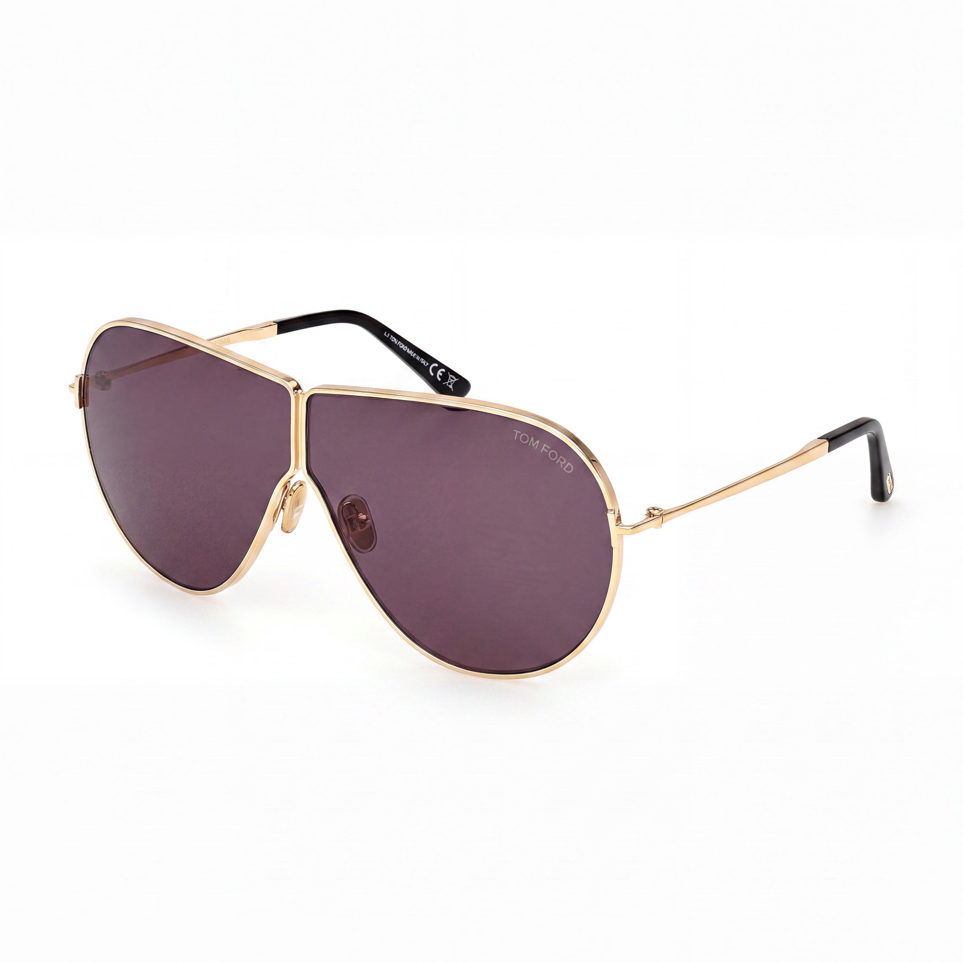 Tom Ford KEATING FT1158 Women's Shiny Deep Gold Metal Non-Polarized UV Protection Sunglasses Smoke Dark Grey 71, Photo 1