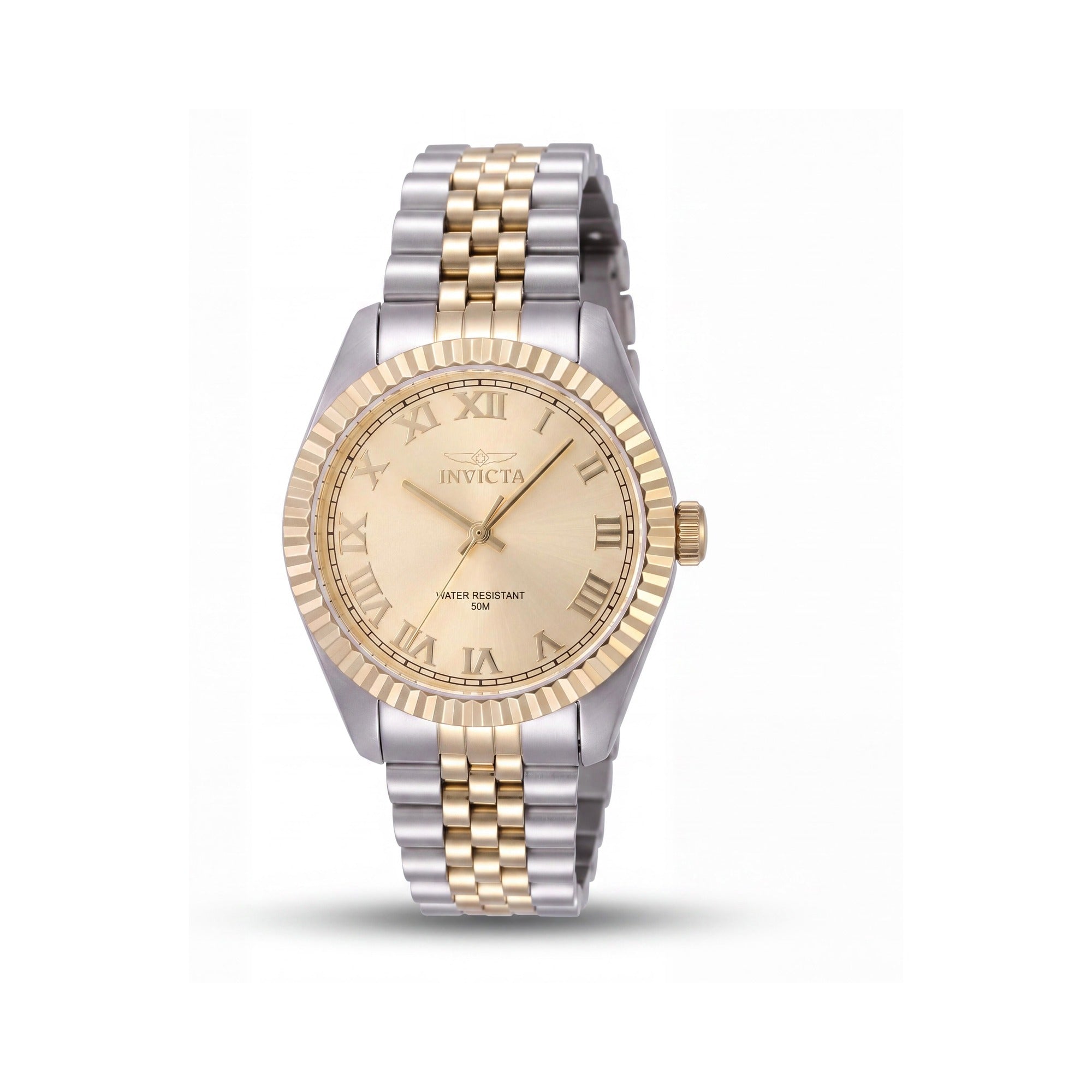 Invicta Specialty 47416 Reloj Unisex de Pulsera de Acero Inoxidable Plateado de 36 mm con Esfera Dorada y Movimiento de Cuarzo, Photo 1