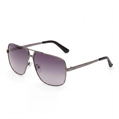 GUESS Women's Navigator Metal Sunglasses with Gunmetal Frame and Gradient Smoke Lenses, UV Protected 61mm