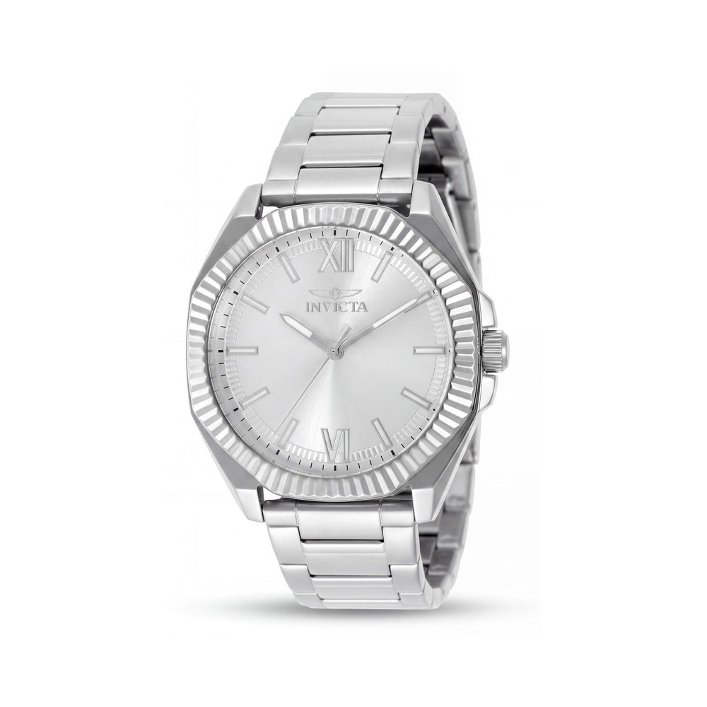 Invicta Speedway 50373 Reloj de cuarzo unisex, caja de acero inoxidable de 42 mm, esfera plateada, pulsera de acero inoxidable