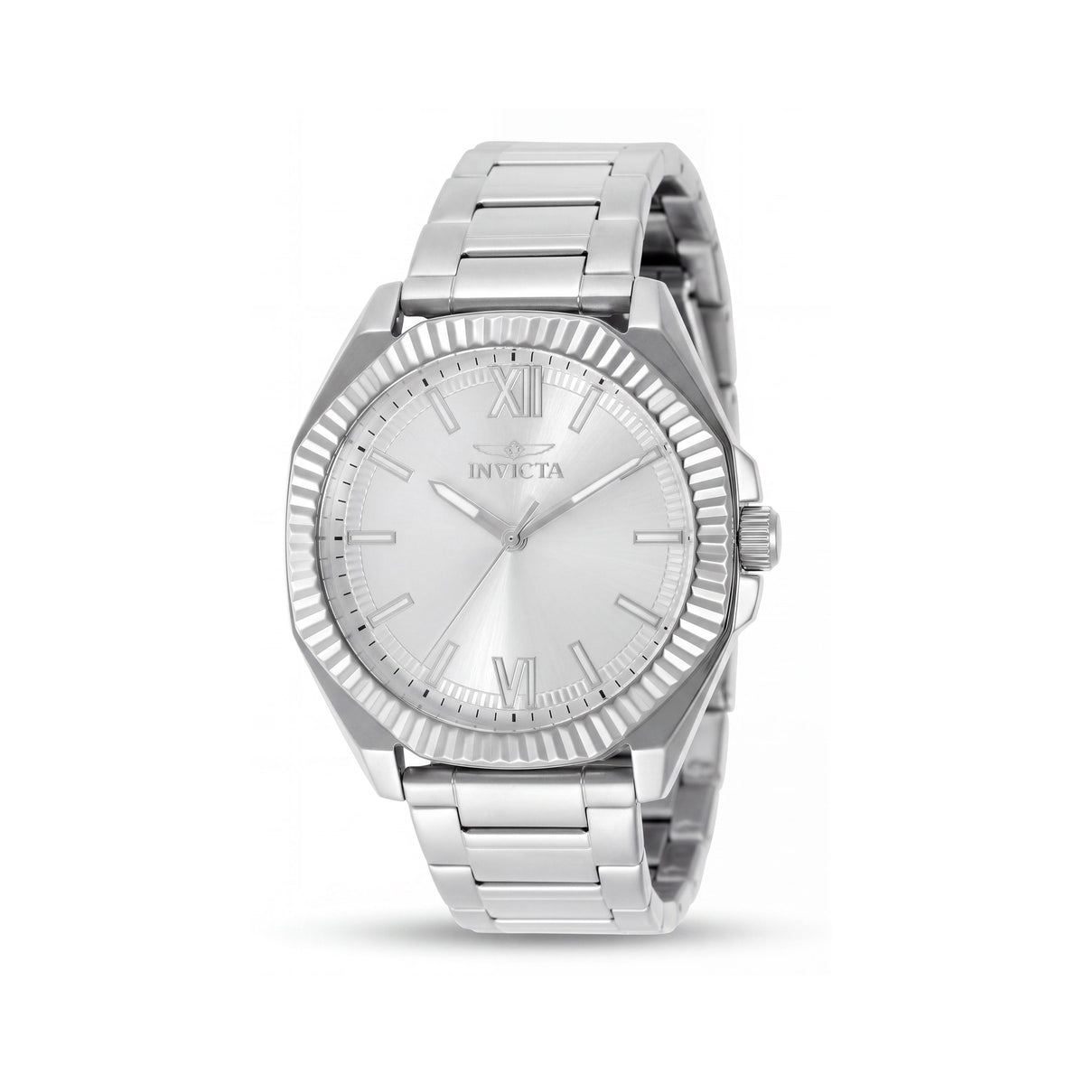 Invicta Speedway 50373 Reloj de cuarzo unisex, caja de acero inoxidable de 42 mm, esfera plateada, pulsera de acero inoxidable, Photo 1