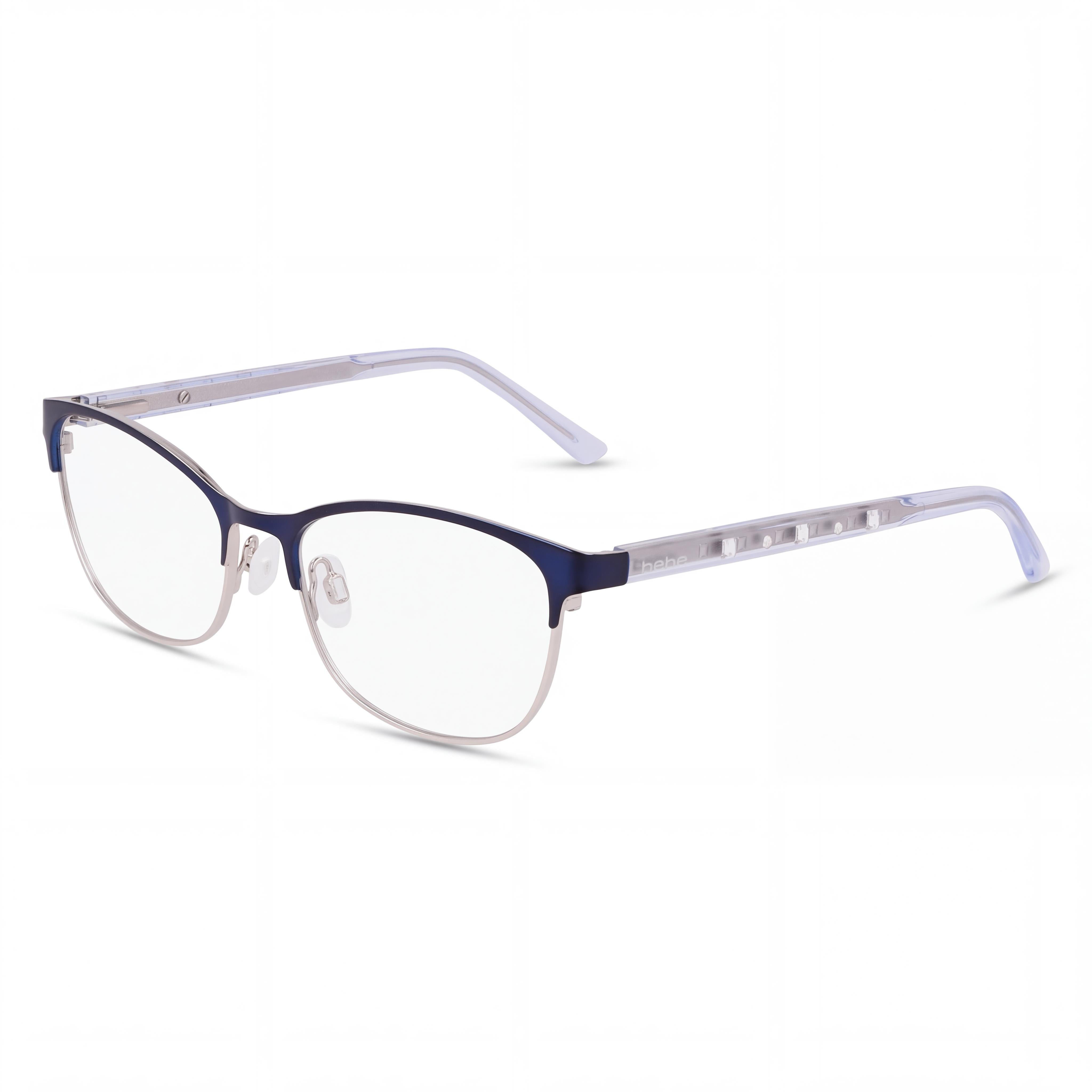 Gafas ópticas para hombre bebe Bb5226 con montura de acetato azul marino y lentes de policarbonato transparentes - Ancho de lente 51 mm, ancho de puente 16 mm, largo de patilla 135 mm, Photo 1