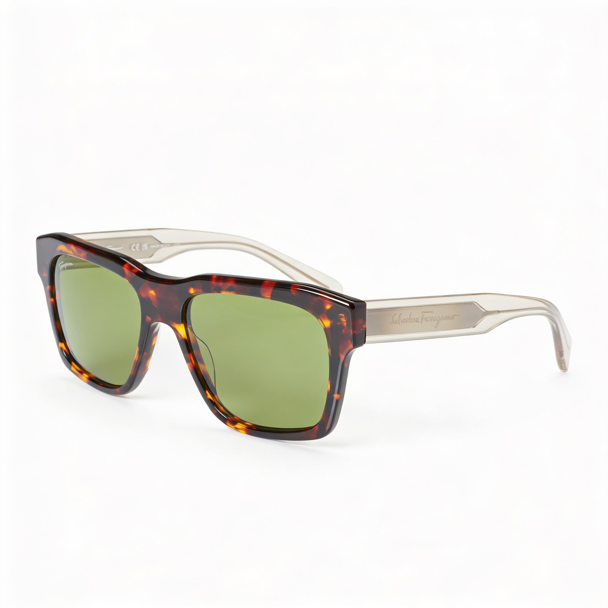 Ferragamo SF1087S Men's Acetate Dark Tortoise Non-Polarized UV Protected Square Sunglasses 56mm, Photo 1