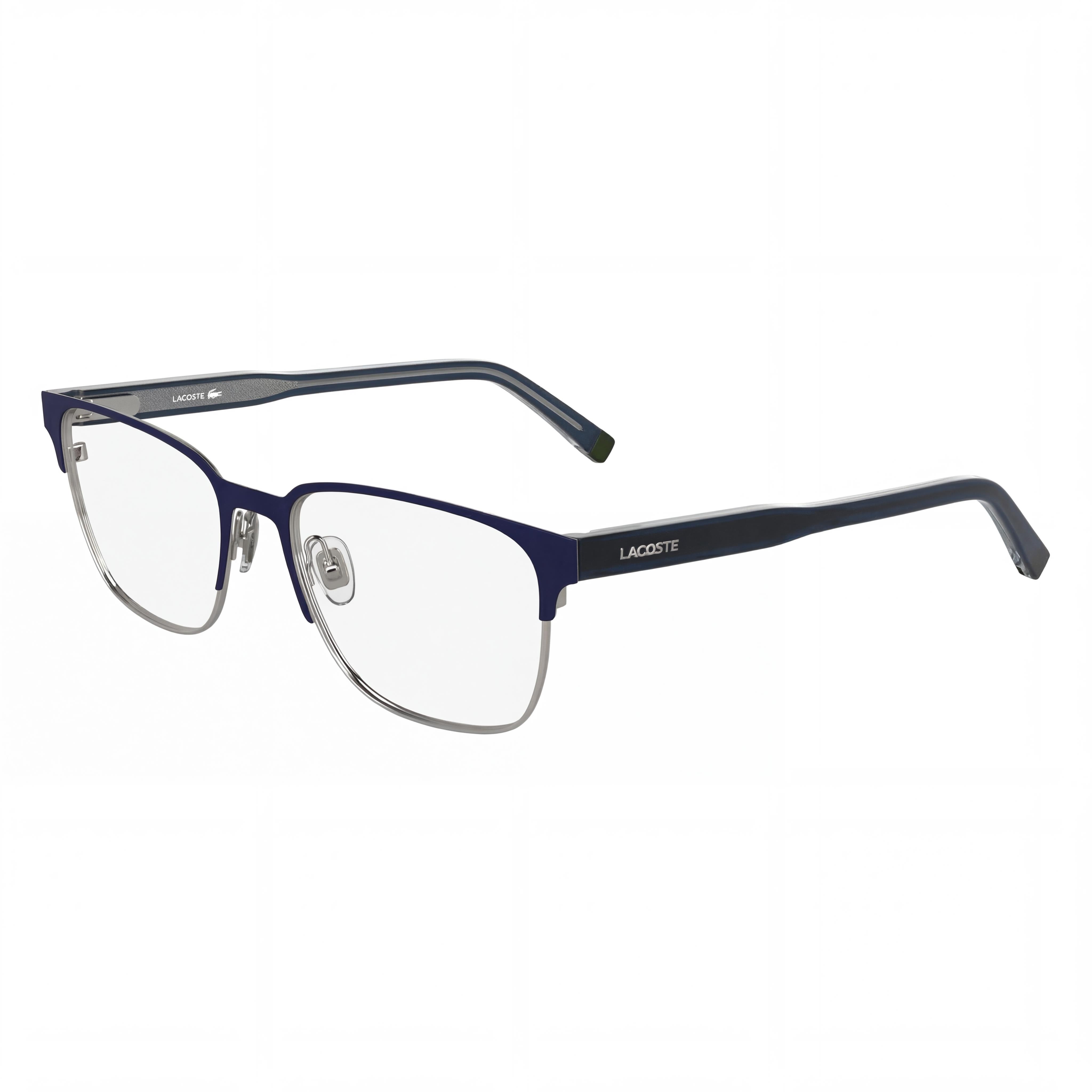 Lacoste Casual Style Men's Matte Blue Frame Ophthalmic Eyeglasses with Transparent Plastic Lenses 53-18-145, Photo 1