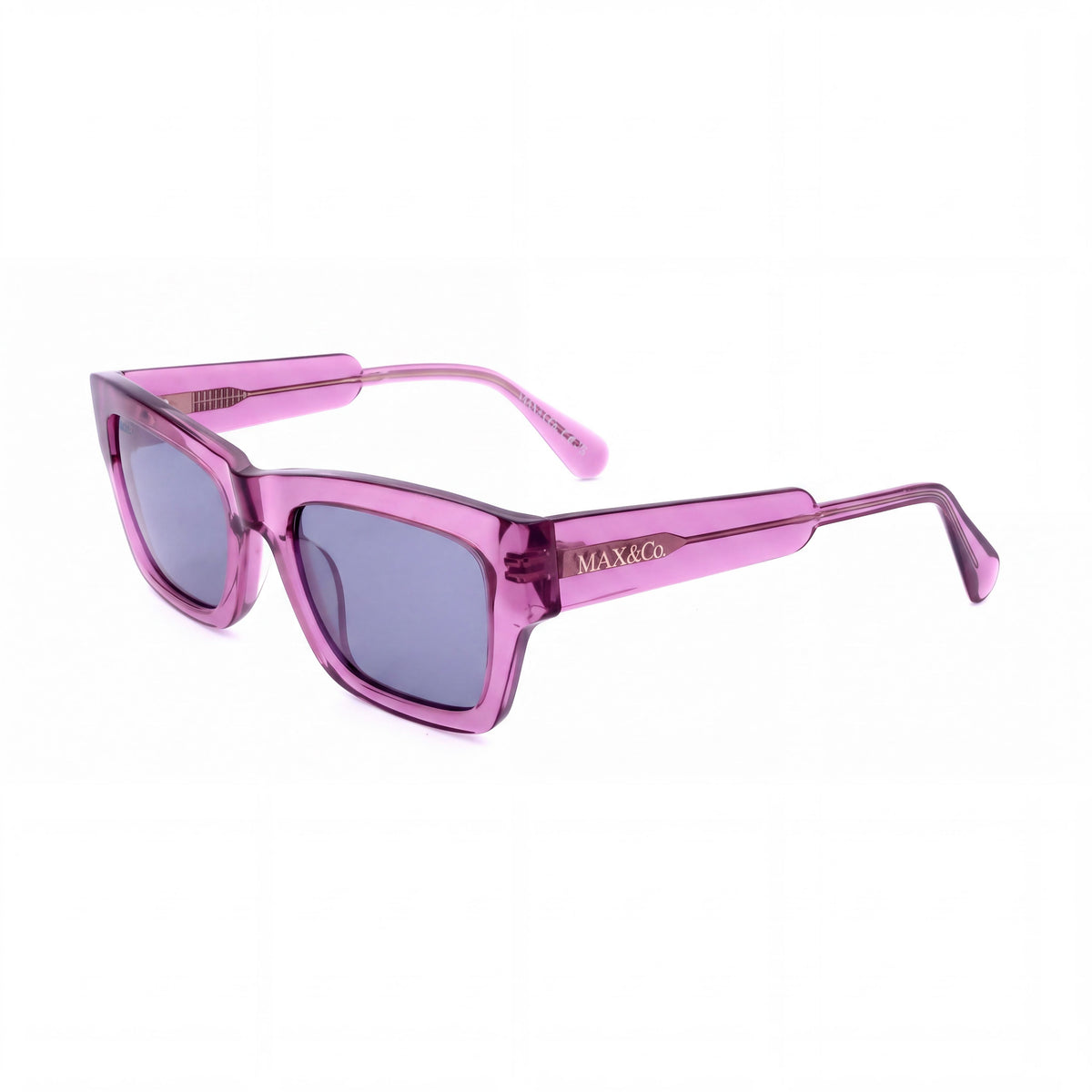 Max & Co. Casual Women's Shiny Pink Acetate Frame Sunglasses with Grey UV Protection Lenses 52mm, Photo 1