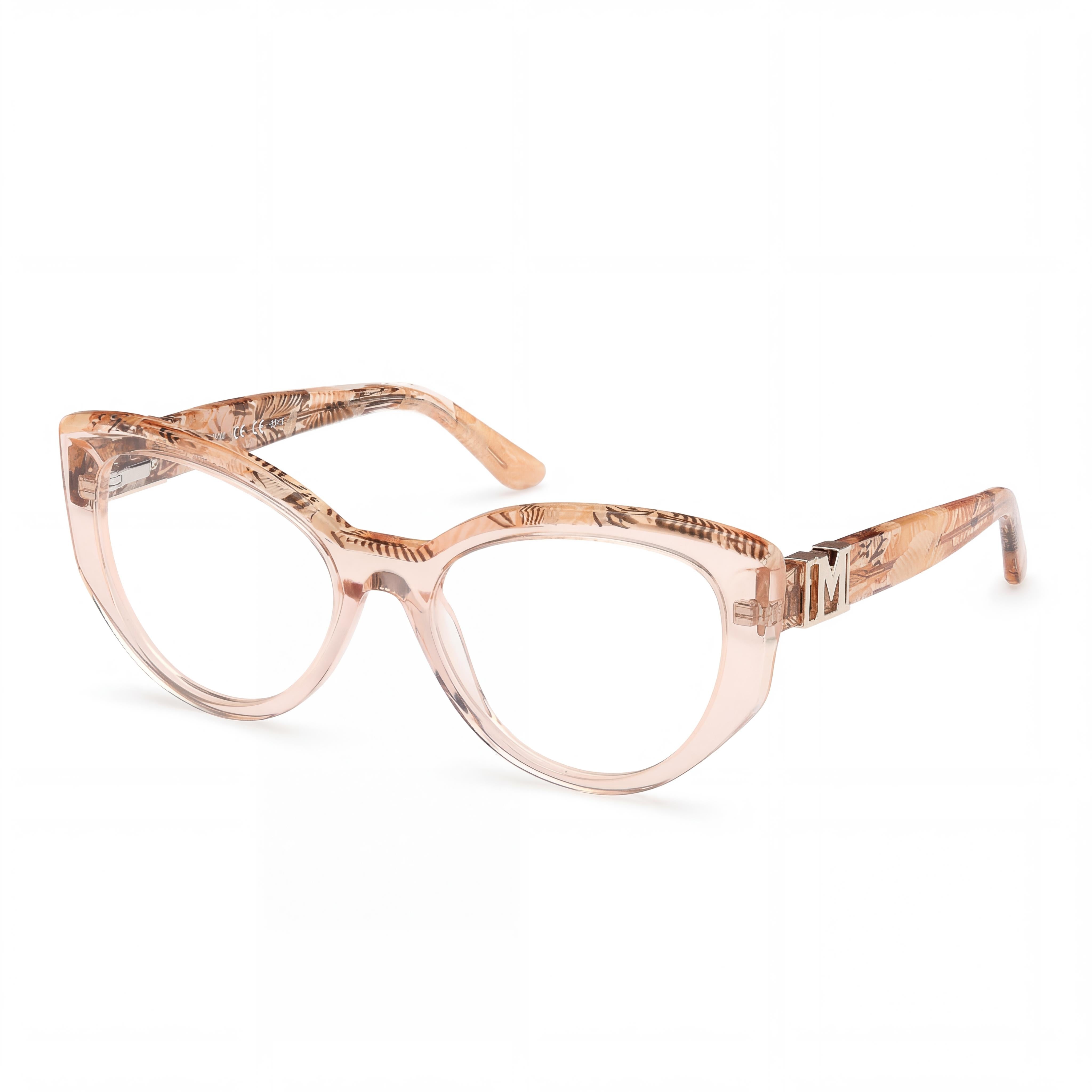 Guess by Marciano Gm50031 Women's Shiny Beige Plastic Frame Eyewear with Non- Polycarbonate Lenses 54mm, Photo 1