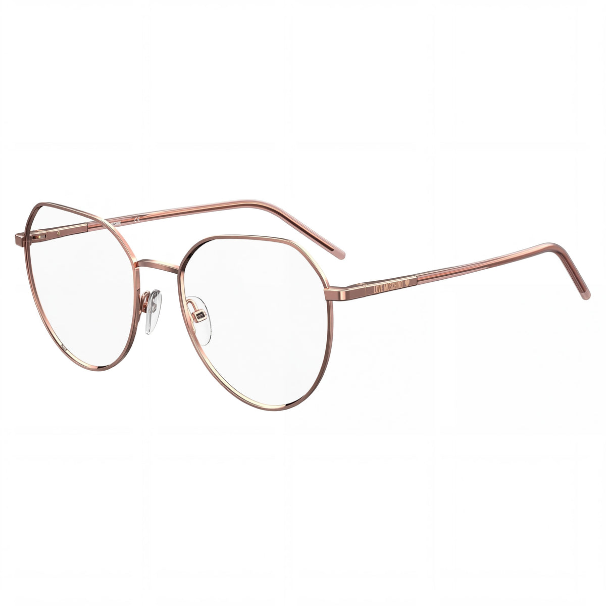 Love Moschino Logo Pill Women's Metal Optical Eyewear Gold Copper Prescription Ready 54-17-140, Photo 1
