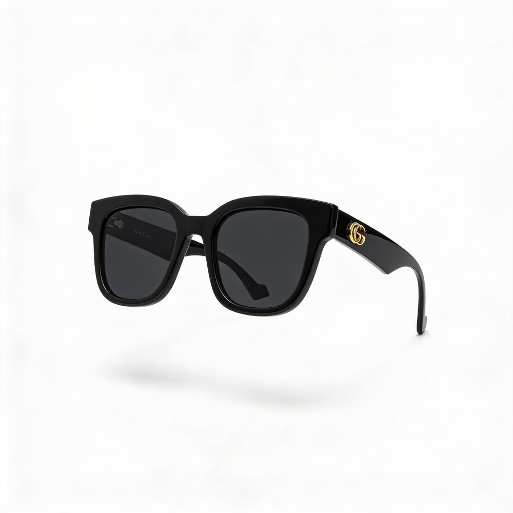 Gucci GG0998S Women's Shiny Black Plastic Frame with Black Grey Gradient UV Protected Lenses 52mm