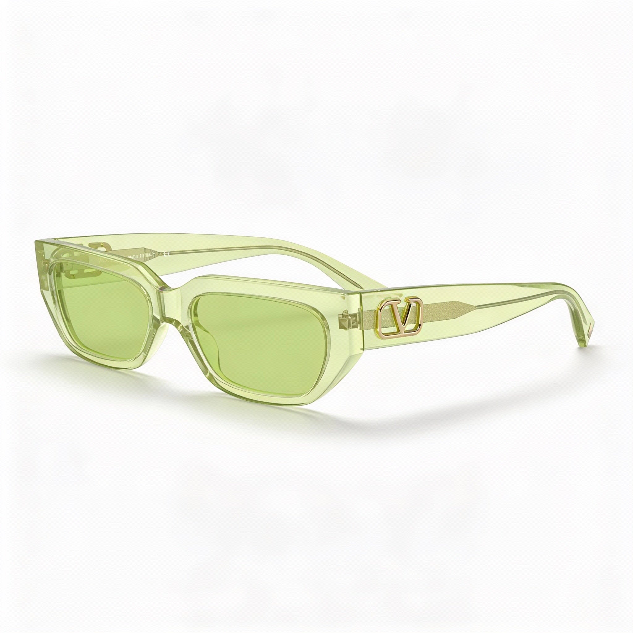 Gafas de sol Valentino Fashion para mujer, montura verde fluorescente, lentes verdes, protección UV, no polarizadas, compuestas, 53/17/140, Photo 1