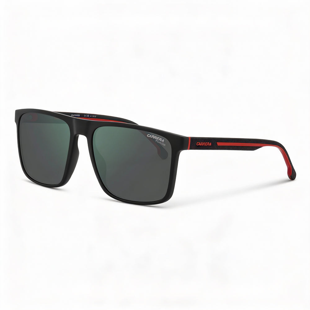 Gafas de sol polarizadas Carrera Contemporary 8064/S para hombre, color negro, rojo, verde y gris, de alto contraste, 57 mm