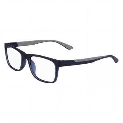 Calvin Klein UNPOLARIZED Men's Square Plastic Frame Non- Eyeglasses, Matte Crystal Navy, 52mm
