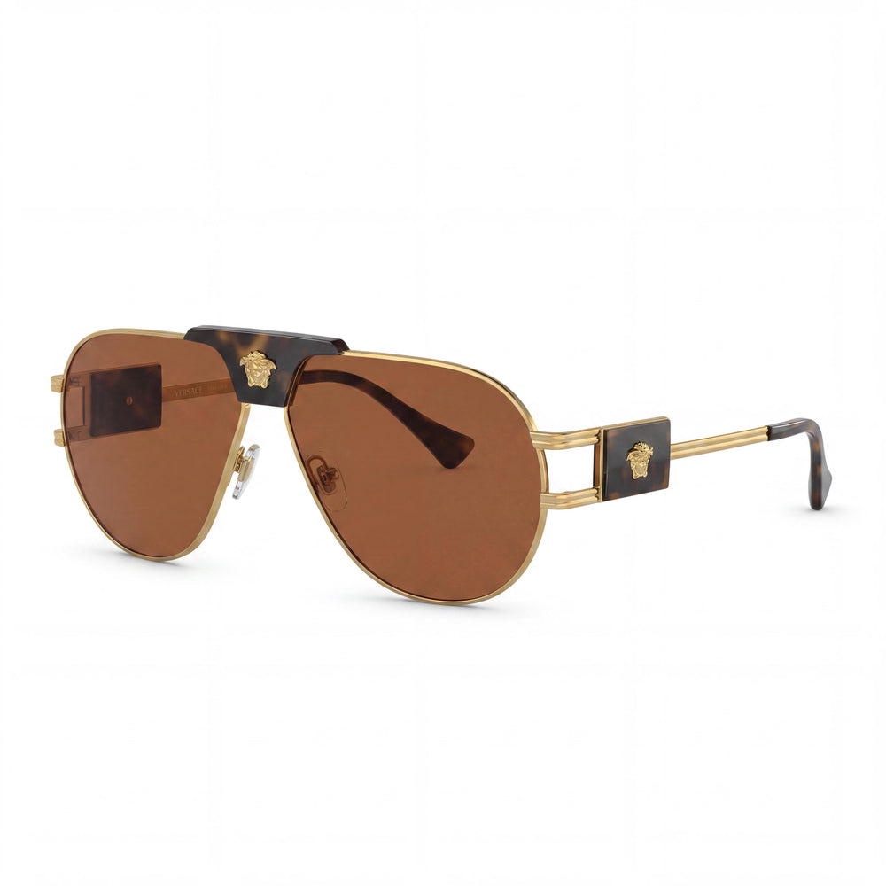 Gafas de sol unisex Versace contemporáneas, montura de aleación de acero multicolor, lentes de policarbonato, protección UV, 63mm